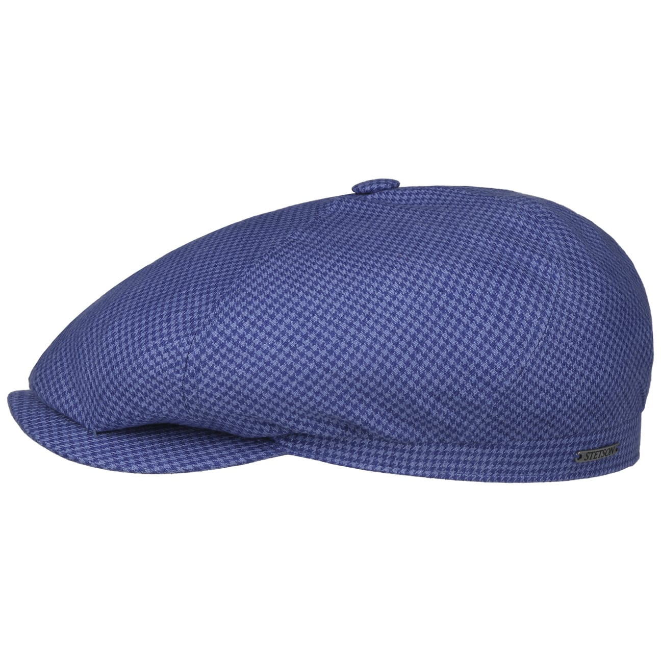 Stetson 6 Panel Houndstooth Golf Flat Cap - Classic Vintage Style Hat for Men - Perfect for Golf, Outdoor Sports & Casual Wear