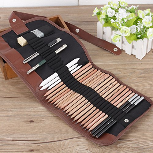 18-Piece Professional Sketching & Drawing Art Kit - Graphite Pencils, Charcoal Pencils, Erasable Pen & Craft Tools (No Sketchbook) - Perfect for Artists, Students & Beginners - Ideal for Sketching, Shading, Doodling & Art Projects