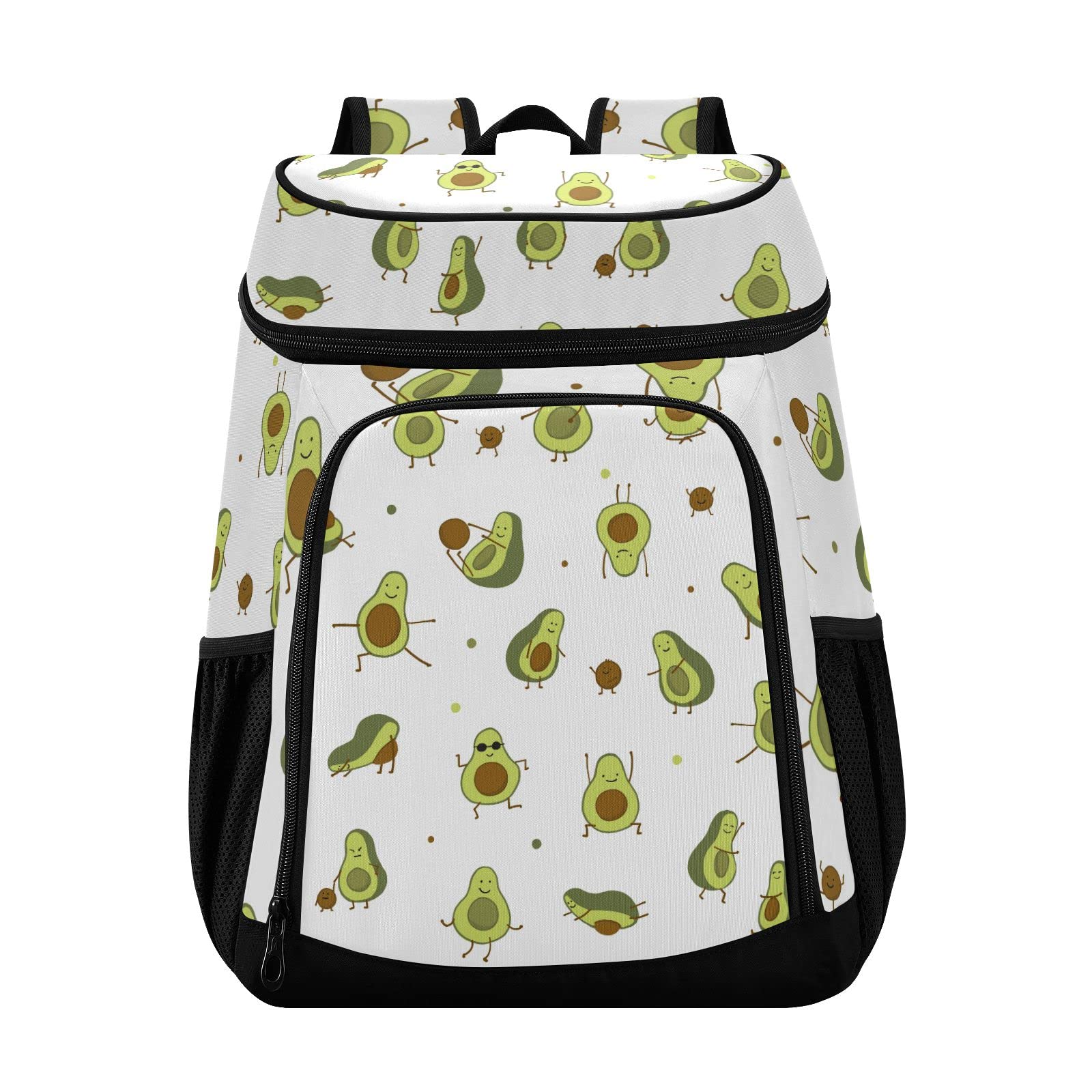Funny Avocado Insulated Cooler Backpack - 36 Cans for Beach, Picnic & Camping