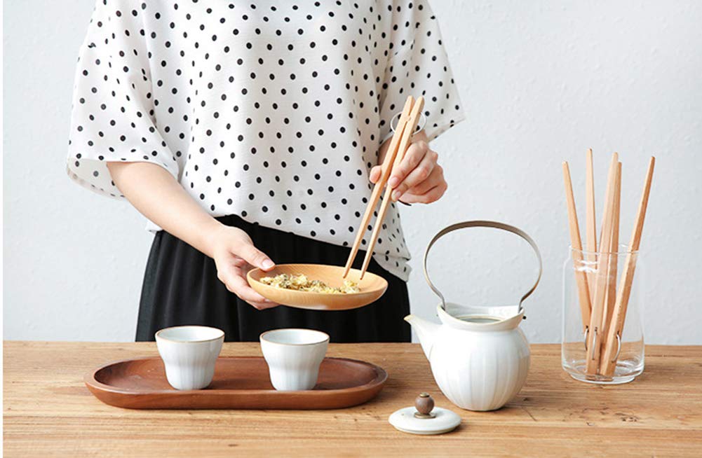 2-Pack Extra Long Wooden Tongs (9.8 Inch) - Perfect Kitchen Utensil for Serving Cheese, Bacon, Muffins, Fruits & Toast - Great for Tea Time, Picnics & BBQ Cooking