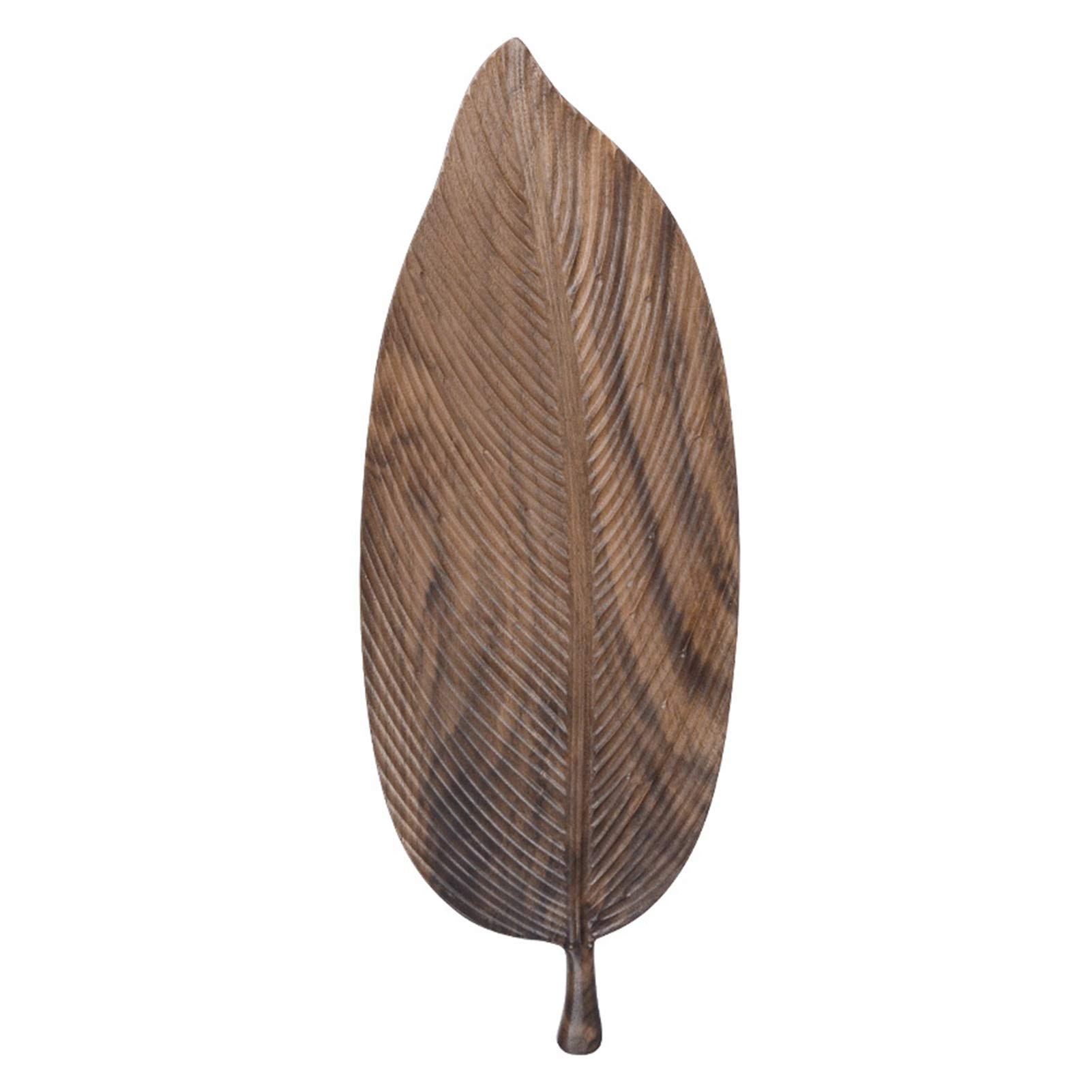 SHANGMAOYO Wooden Leaf Tray - Handcrafted Black Walnut Tea Tray for Coffee Cups, Fruits, Desserts | Elegant Home & Office Decor | Perfect for Hotel, Restaurant, and Living Room Display (Tray A M)