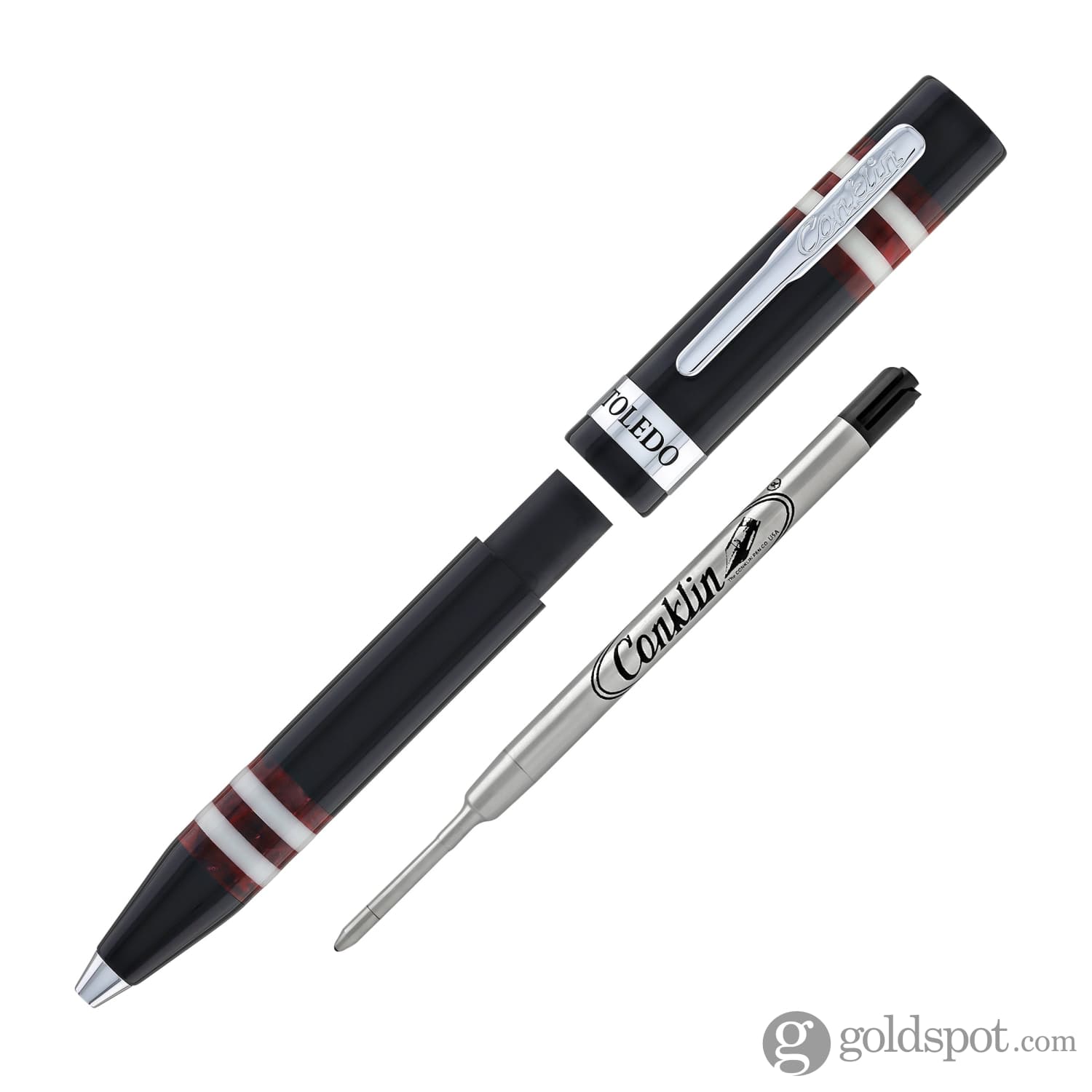 Conklin Toledo Burgundy Ballpoint Pen - Premium Writing Instrument for Office, Business & Gifts - Elegant Design for Professionals & Pen Collectors