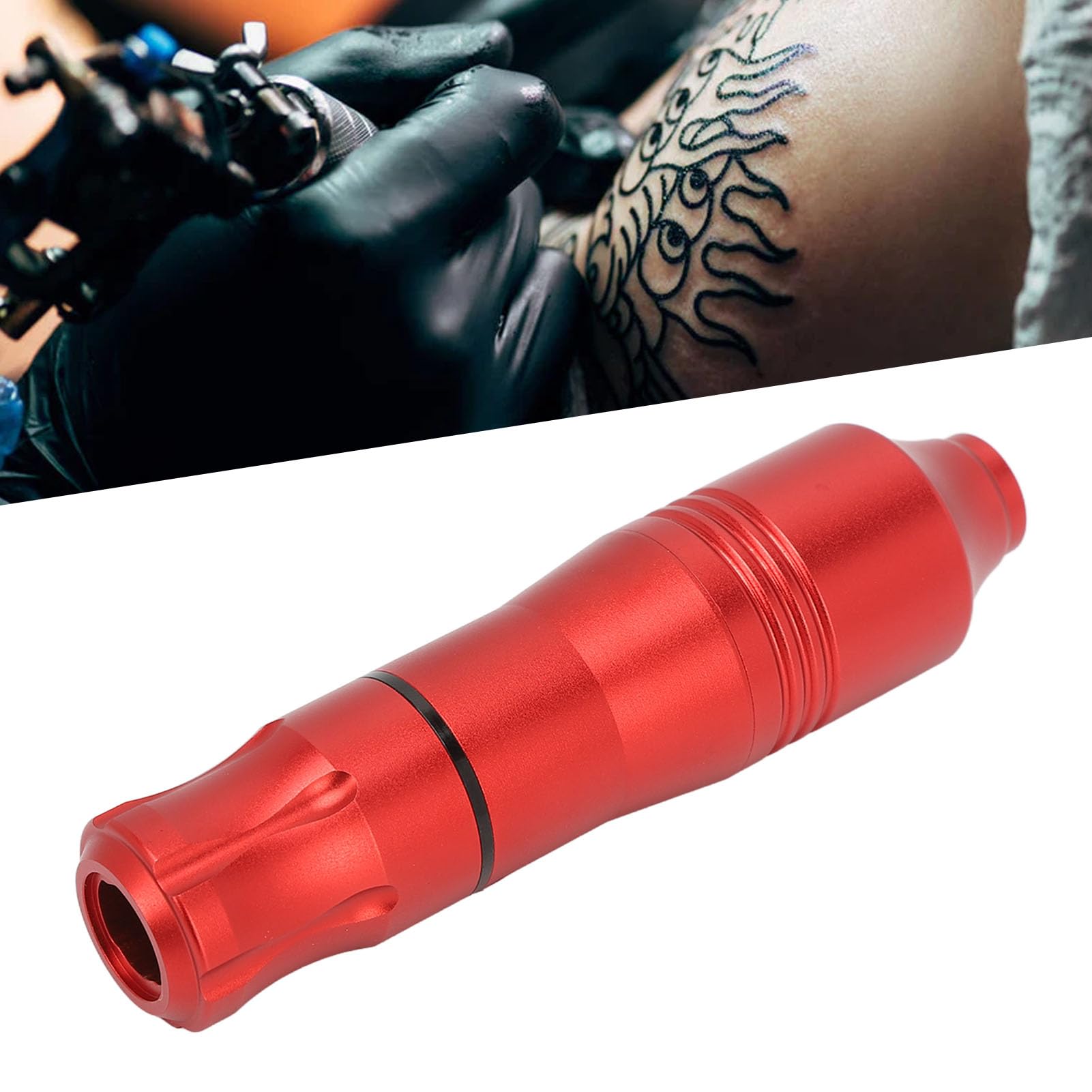 Professional Tattoo Machine Pen - Ergonomic Shader Tattoo Pen for Artists & Salons (Red) | Perfect for Lining, Shading & Detailed Tattoo Work