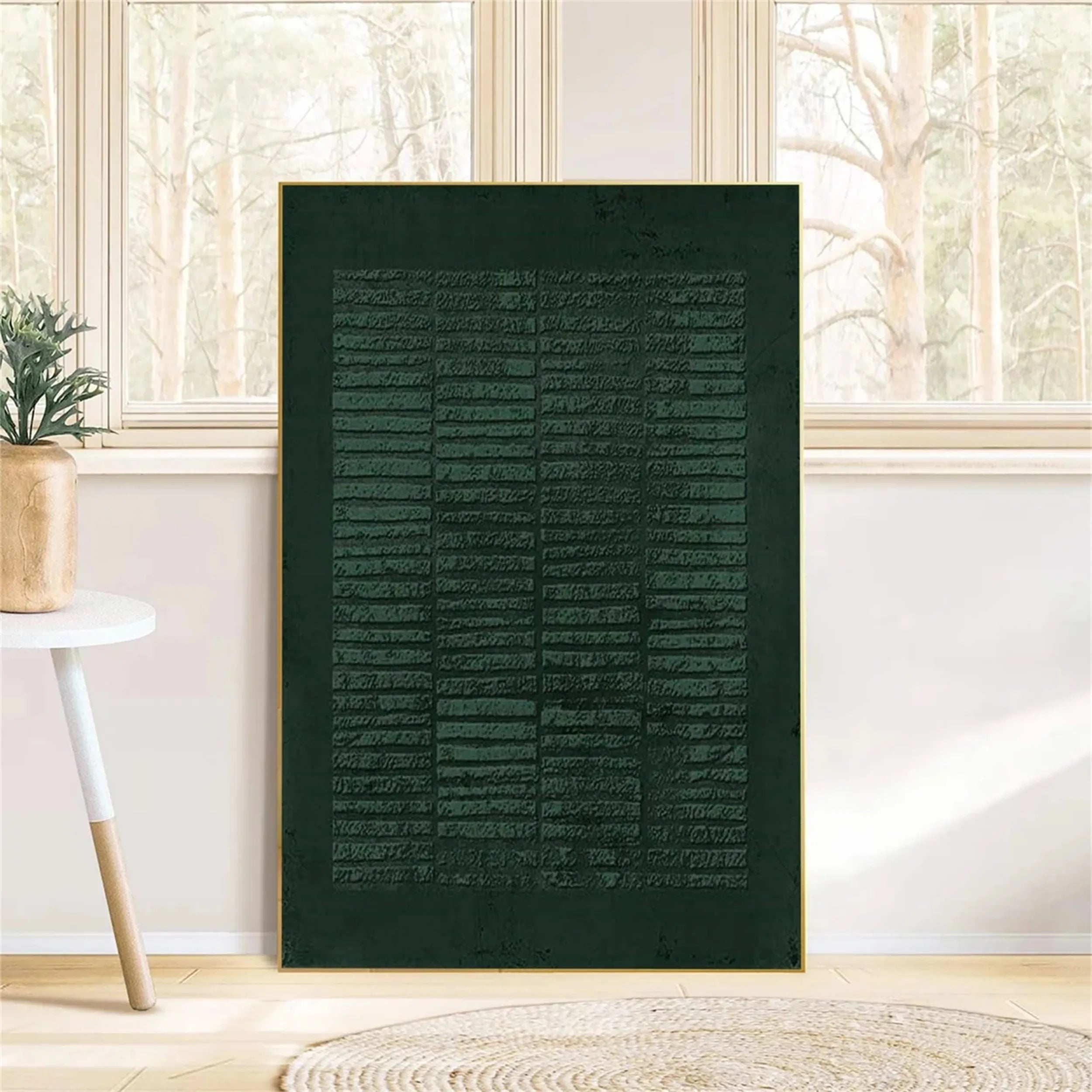 Blue & Green Abstract Wall Art Canvas Painting #BG026 - Modern Home Decor for Living Room, Bedroom & Office