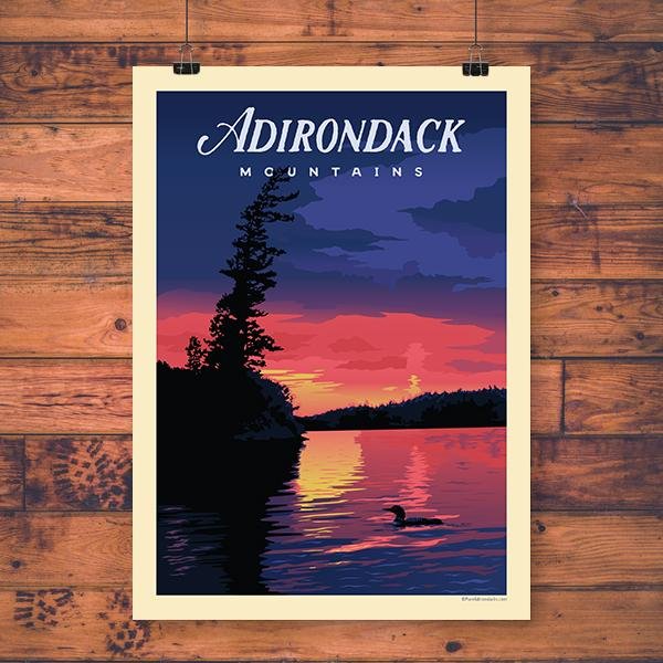 Common Loon at Sunset Wall Art Poster - Nature Wildlife Decor for Living Room, Bedroom & Office - Premium Canvas Print for Home & Office Decor