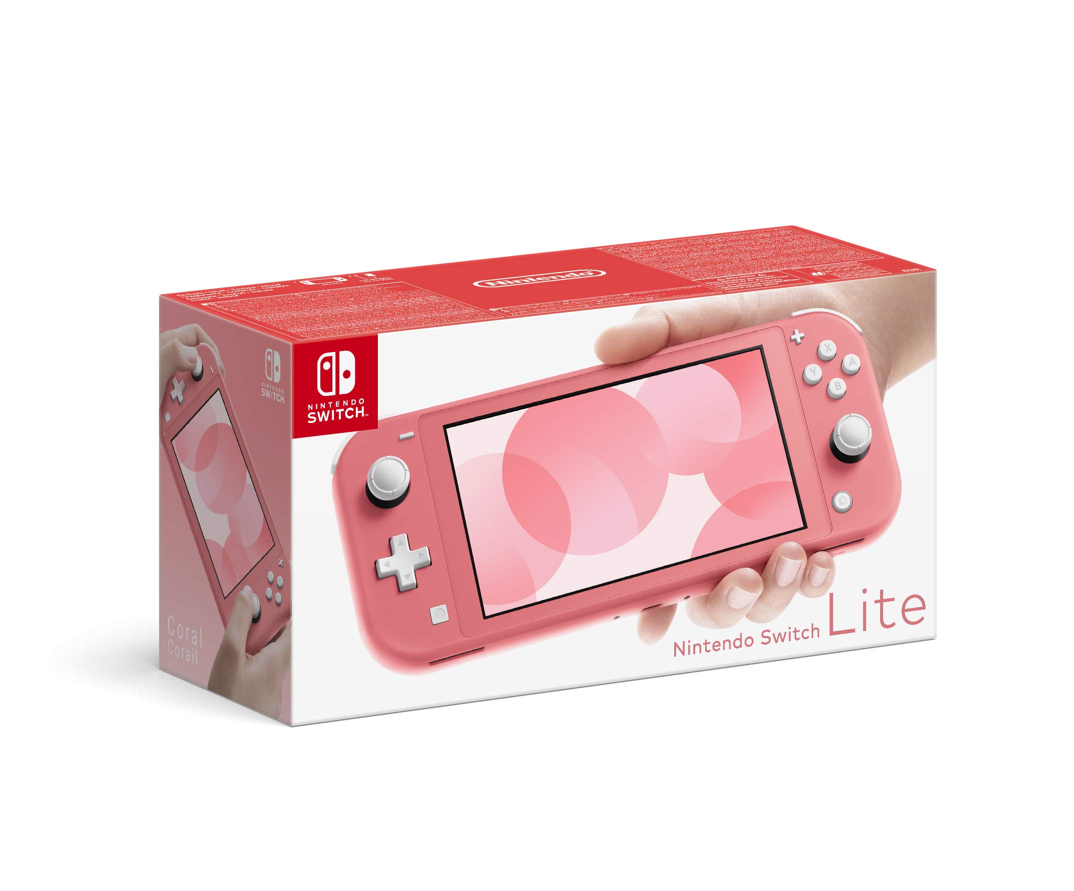 Nintendo Switch Lite Coral Console with 25 EUR eShop Gift Card - Portable Gaming for Travel, Commute & Home Entertainment