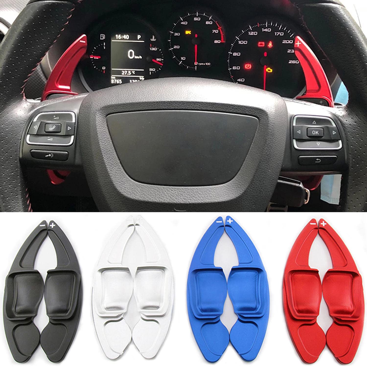 Tempe Car Steering Wheel Shift Paddle Extender - Compatible with Seat Leon 1P FR, Cupra R FR Supercopa 1P1, Alhambra 7N MK2 (2012) - Enhance Driving Performance for Racing & Sport Mode