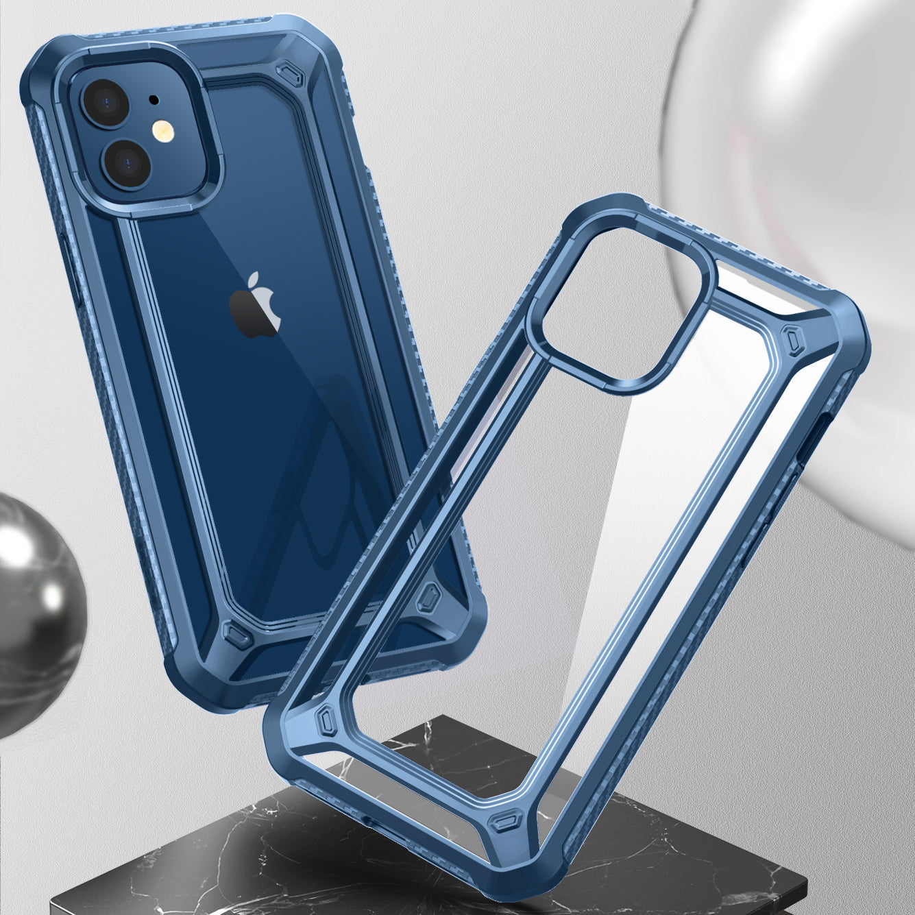 iPhone 12 6.1 Inch Clear Protective Case with Built-in Screen Protector | Unicorn Beetle Exo Series | Shockproof & Scratch Resistant Cover | Perfect for Outdoor Activities & Daily Use