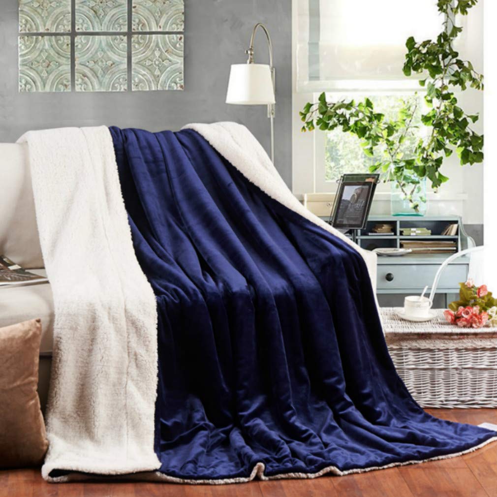 Sherpa Throw Blanket - Soft Fluffy Faux Fur & Double Thick Lamb Wool Blanket for Couch, Bed, Sofa - Cozy Winter Warm Plush Fleece Blanket for Home, Office & Travel