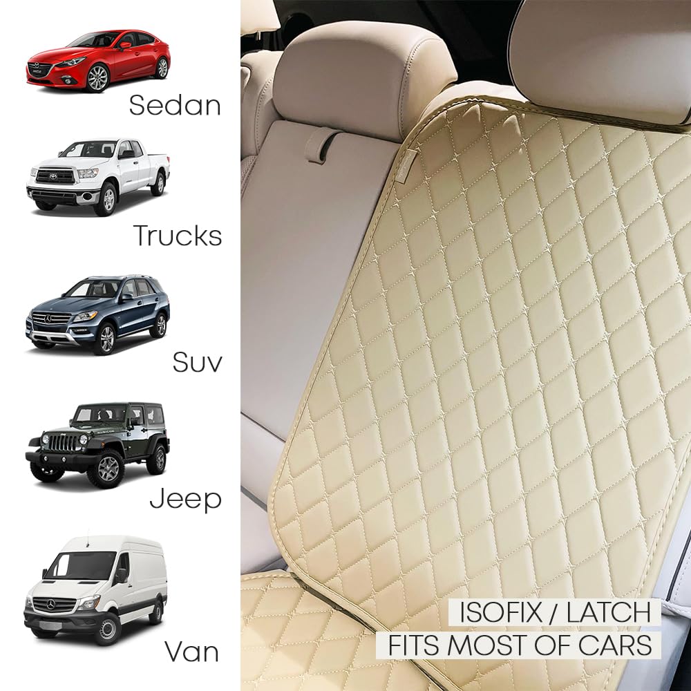Waterproof Non-Slip Car Seat Cover Protector for Baby & Child Safety - Universal Fit for All Car Seats - Soft Comfortable Mat (Black) - Perfect for Travel, Daily Commute & Road Trips