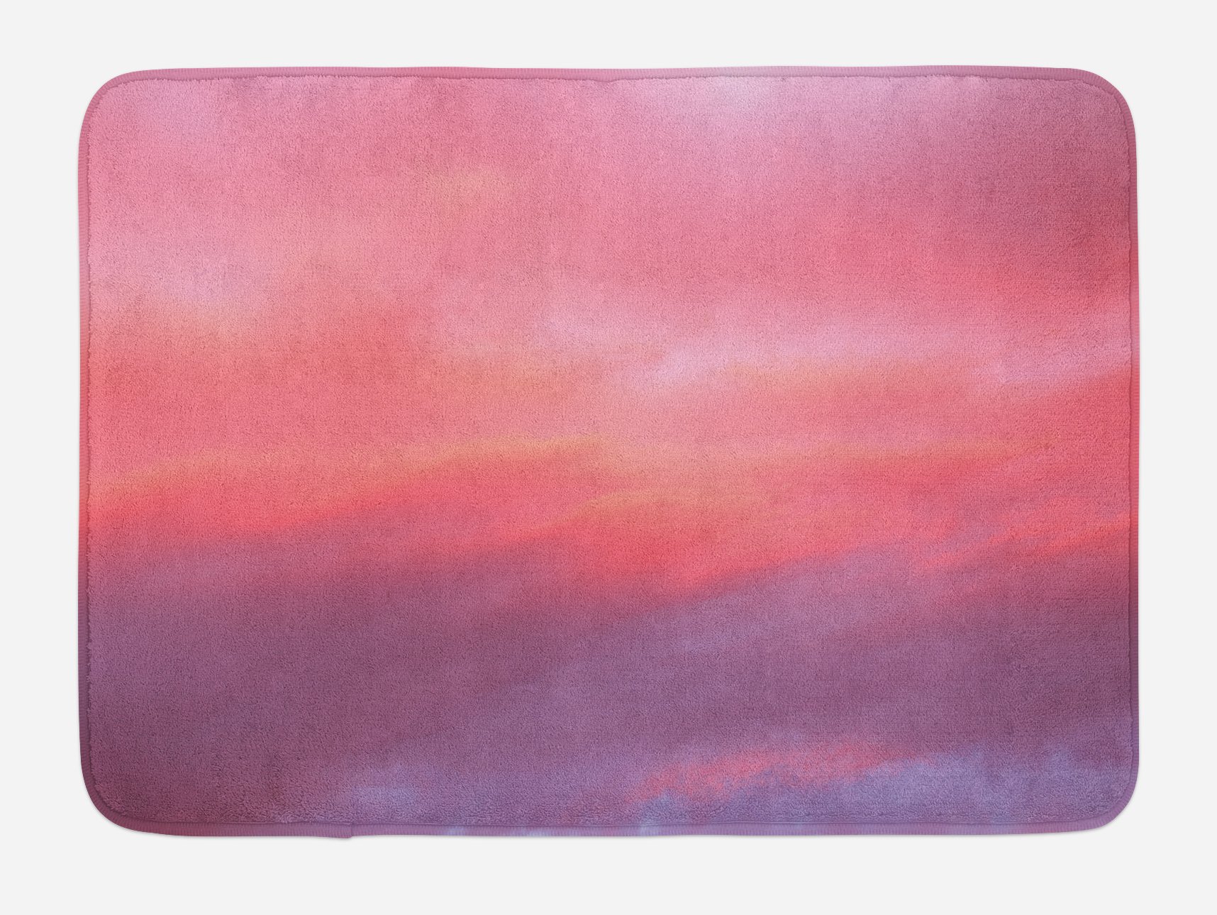 Ambesonne Coral Bath Mat - Ultra Soft Plush Non-Slip Bathroom Rug 30x20 Inches, Vanilla Sky Cloud Design in Pale Pink Coral Lilac - Perfect for Bathroom Decor, Spa Retreat & Cozy Home Comfort