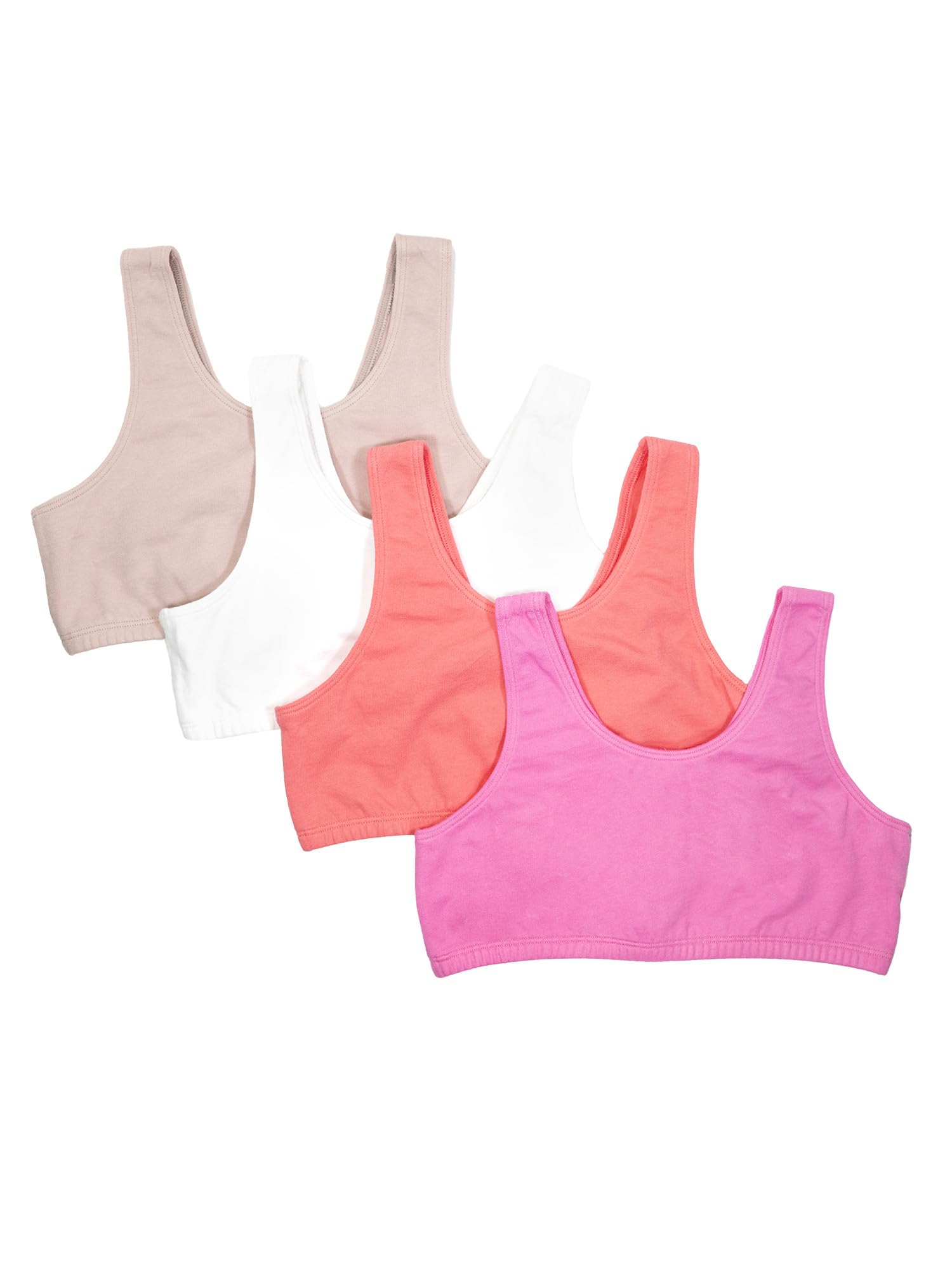 Fruit of The Loom Girls' Cotton Built-up Stretch Sports Bra - Comfortable Support for Active Girls, Perfect for Running, Yoga & Gym Workouts