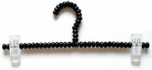 Elegant Beaded Wooden Hangers for Pants & Skirts - Black | Premium Closet Organizer for Dresses, Trousers & Skirts | Perfect for Wardrobe, Closet & Boutique Storage