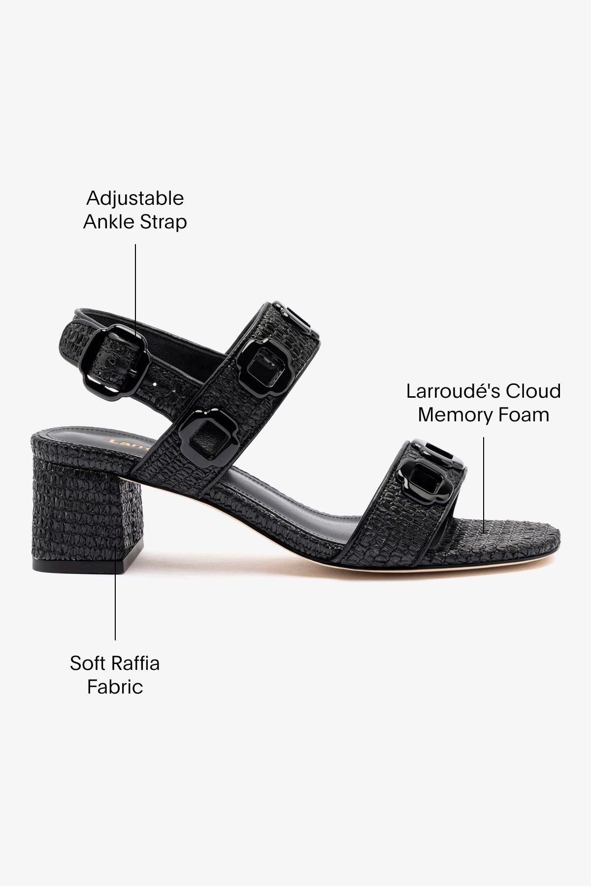 Milan Black Wave Raffia Sandals - Comfortable & Stylish Women's Summer Shoes for Beach, Vacation, and Casual Outings