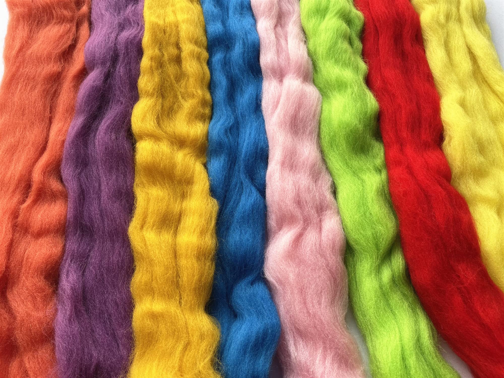 T.F GHG Needle Felting Wool Roving Kit - 8 Colors (15G/Color, 120G Total) 100% Natural Wool for DIY Yarn Crafts, Needle Felting Projects, Sculpting, and Beginner Fiber Art Supplies (Fresh)