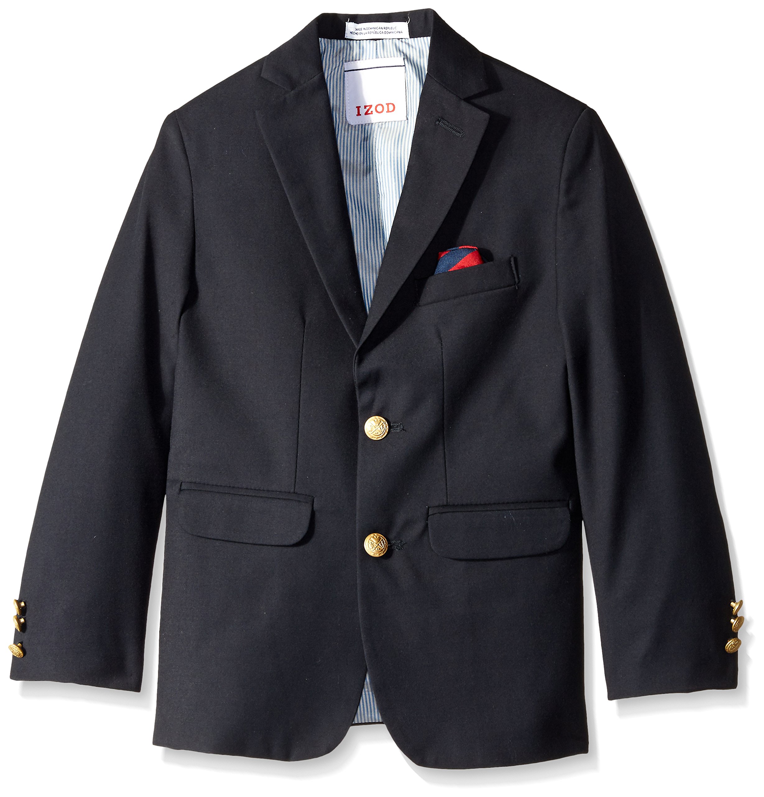 IZOD Boys' Brass Button Blazer Jacket - Classic Kids Formal Wear for School, Weddings & Special Occasions