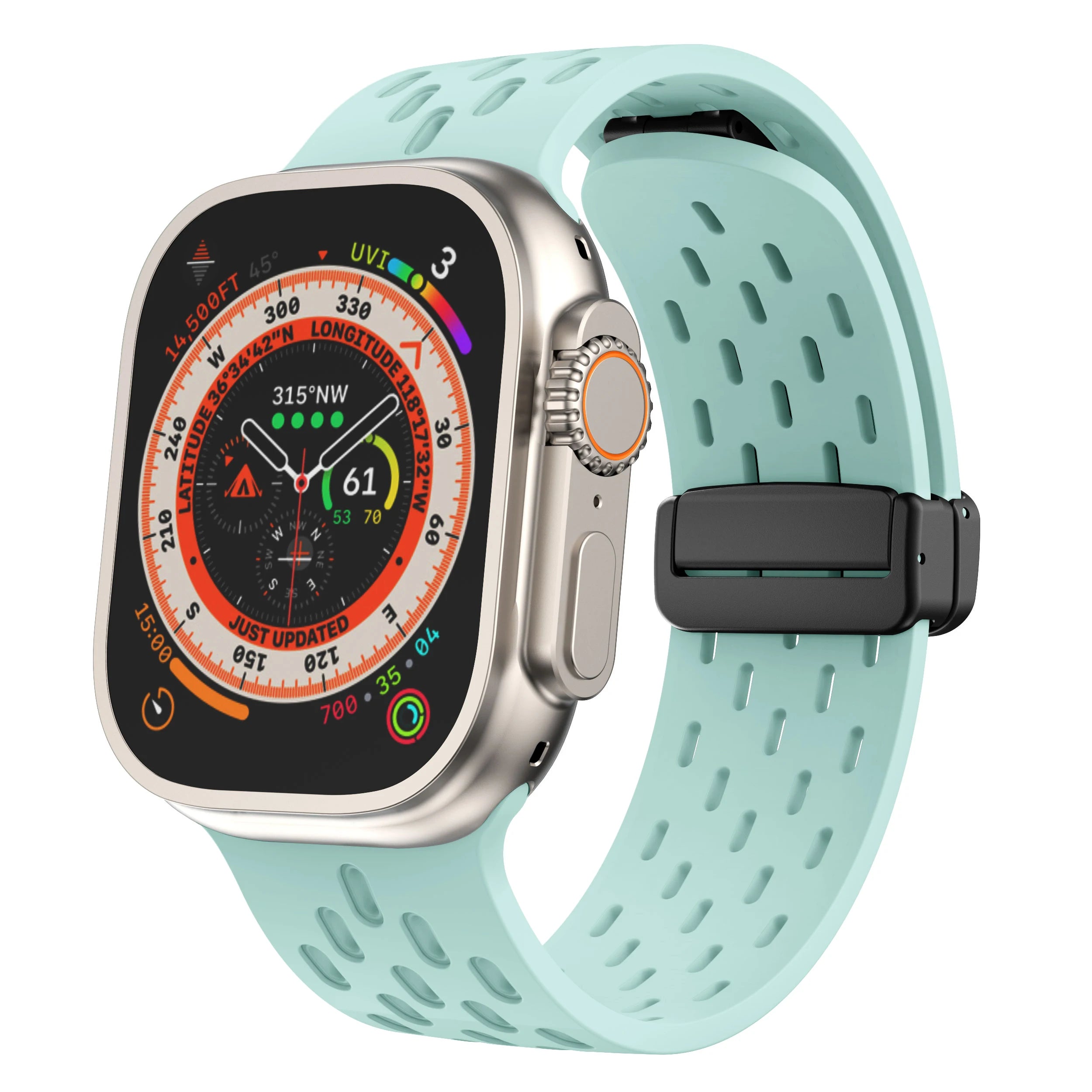 Breathable Silicone Magnetic Watch Bands - Adjustable & Comfortable Wristband for Apple Watch, Samsung, Fitbit - Perfect for Workouts, Running & Daily Wear