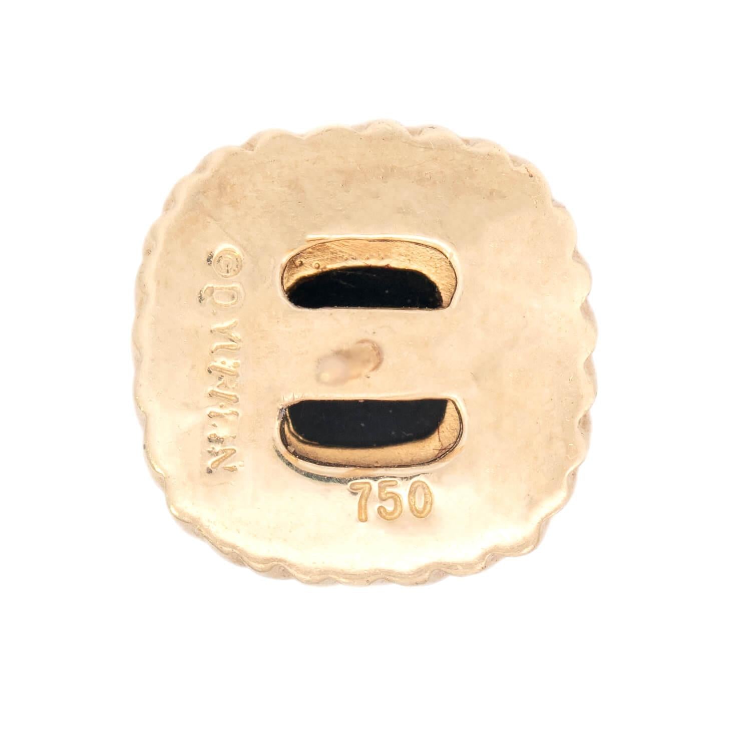 DAVID YURMAN Estate 18k Yellow Gold Onyx Stud Earrings for Women - Elegant Black Gemstone Jewelry for Everyday Wear & Special Occasions