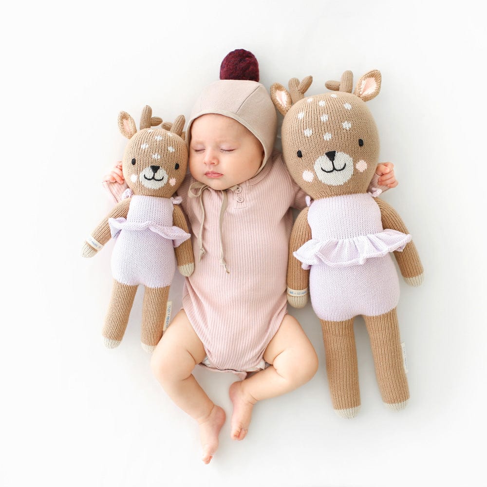 Cuddle+Kind Violet the Fawn Plush Stuffed Animal - Soft Huggable Deer Toy for Kids & Babies | Perfect for Nursery Decor, Gift Giving & Cuddle Time