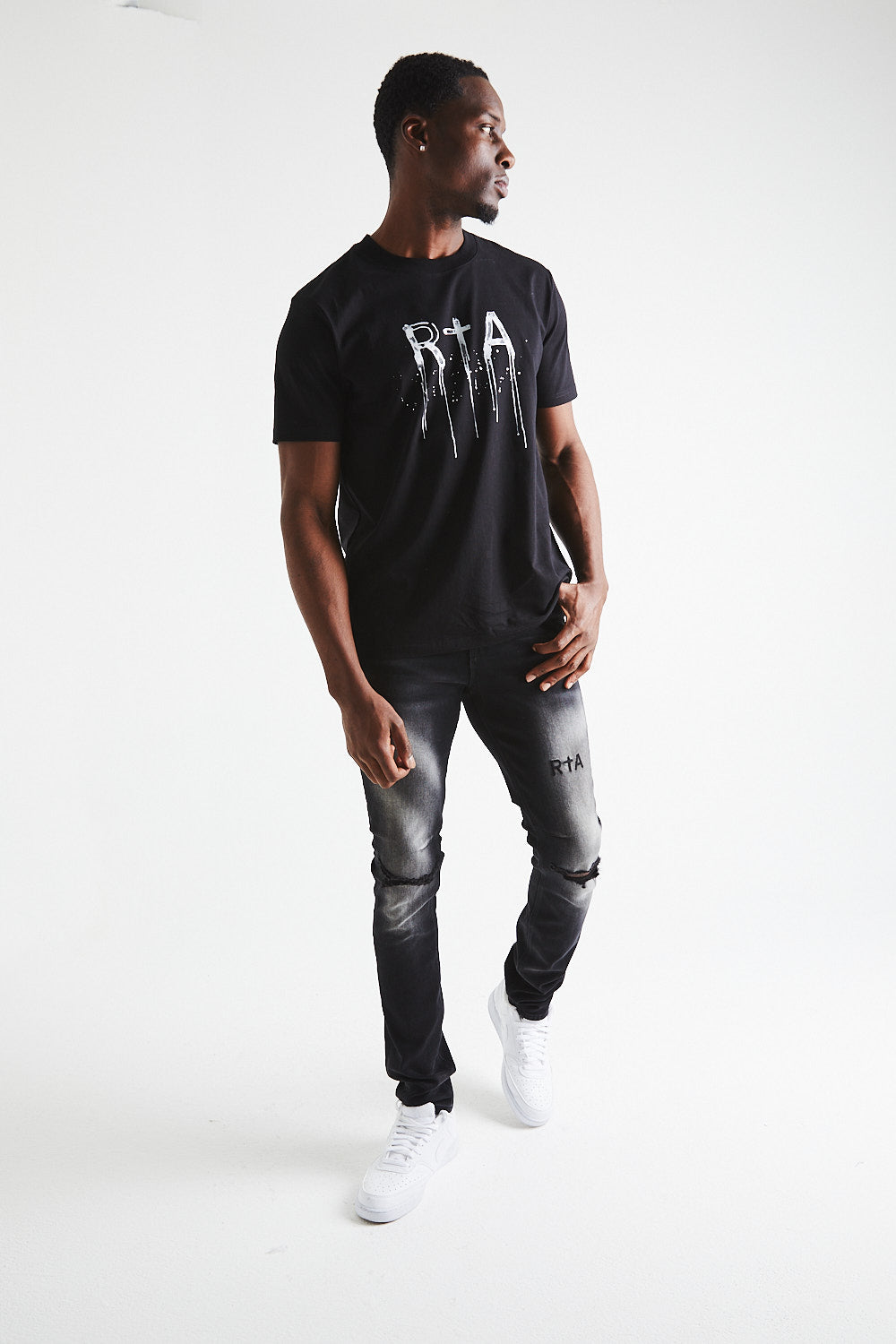 COLIN TEE | Black Watercolor Print T-Shirt | Men's Casual Short Sleeve Cotton Shirt | Perfect for Streetwear, Summer Outfits & Everyday Wear