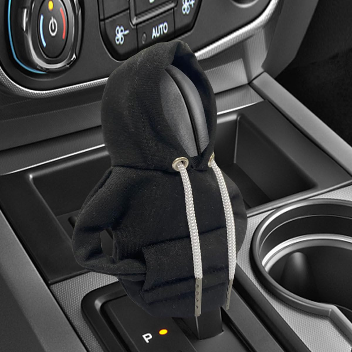 Universal Car Gear Shift Cover - Fashionable Hoodie Style Shift Knob | Mini Hoodie Car Shifter Accessory | Cute Automotive Interior Decor for Sedans & SUVs | Perfect for Road Trips & Daily Commute - Black