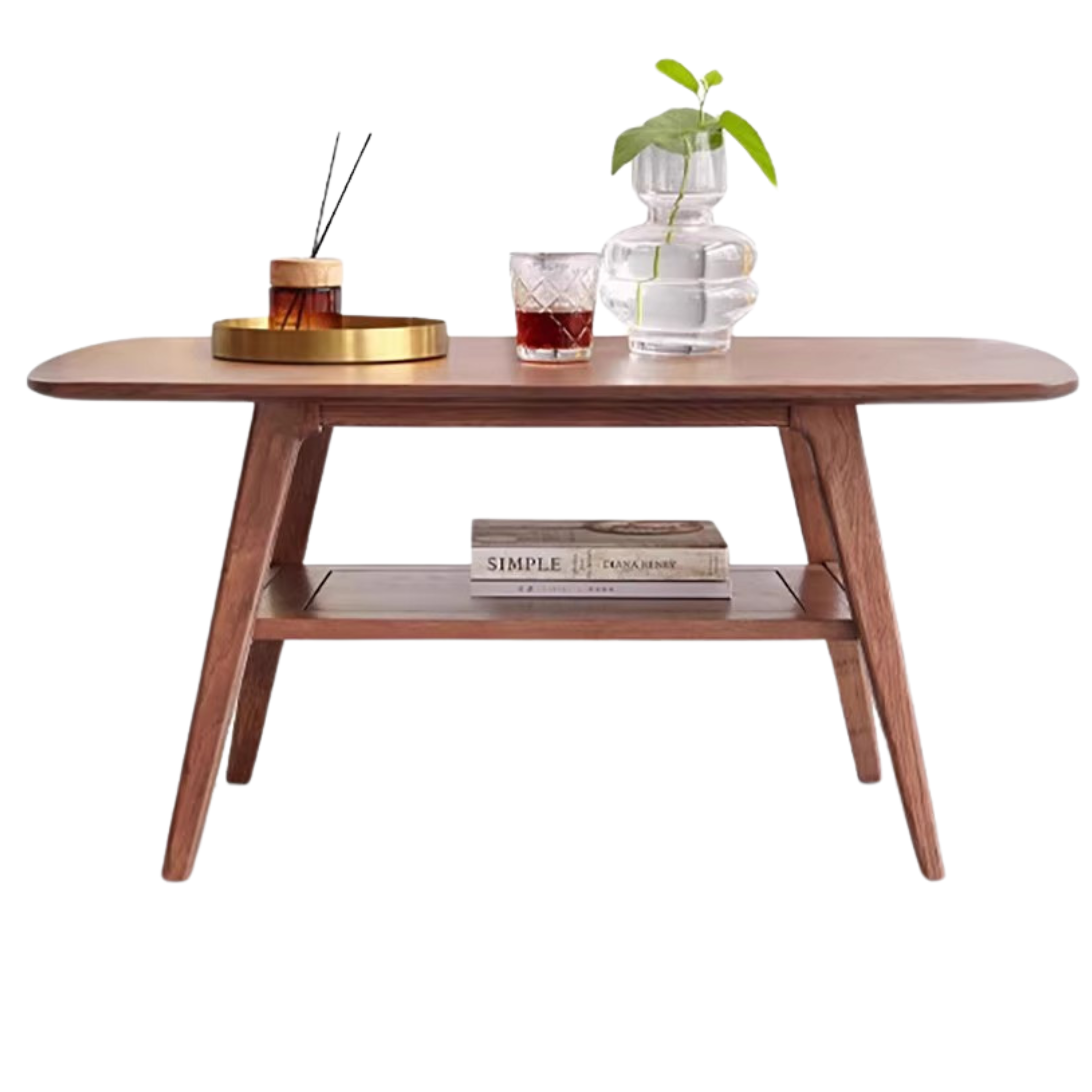 Solid Oak Wood Modern Coffee Table - Stylish & Durable Living Room Furniture for Home Decor