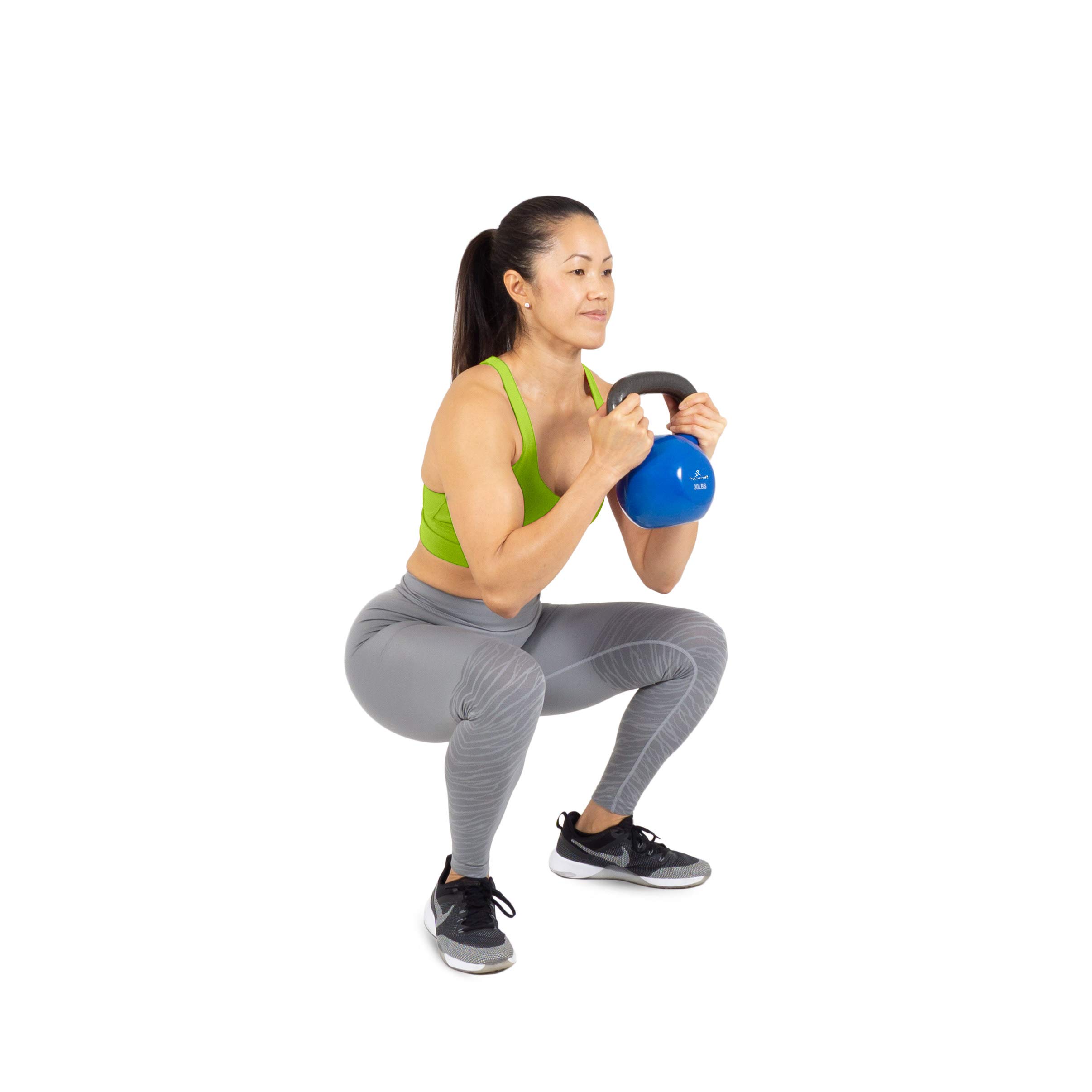 ProsourceFit Vinyl Coated Cast Iron Kettlebells - 5-50 lbs Weight Set for Strength Training, HIIT, CrossFit & Home Gym Workouts - Perfect for Full Body Fitness, Muscle Building & Cardio Exercises