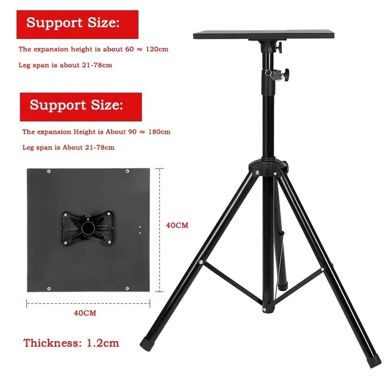 Universal Adjustable Projector Stand (1.2M) - Desktop & Floor Mount Bracket with Elevation Tray for Home Theater, Office Presentations & Outdoor Movie Nights