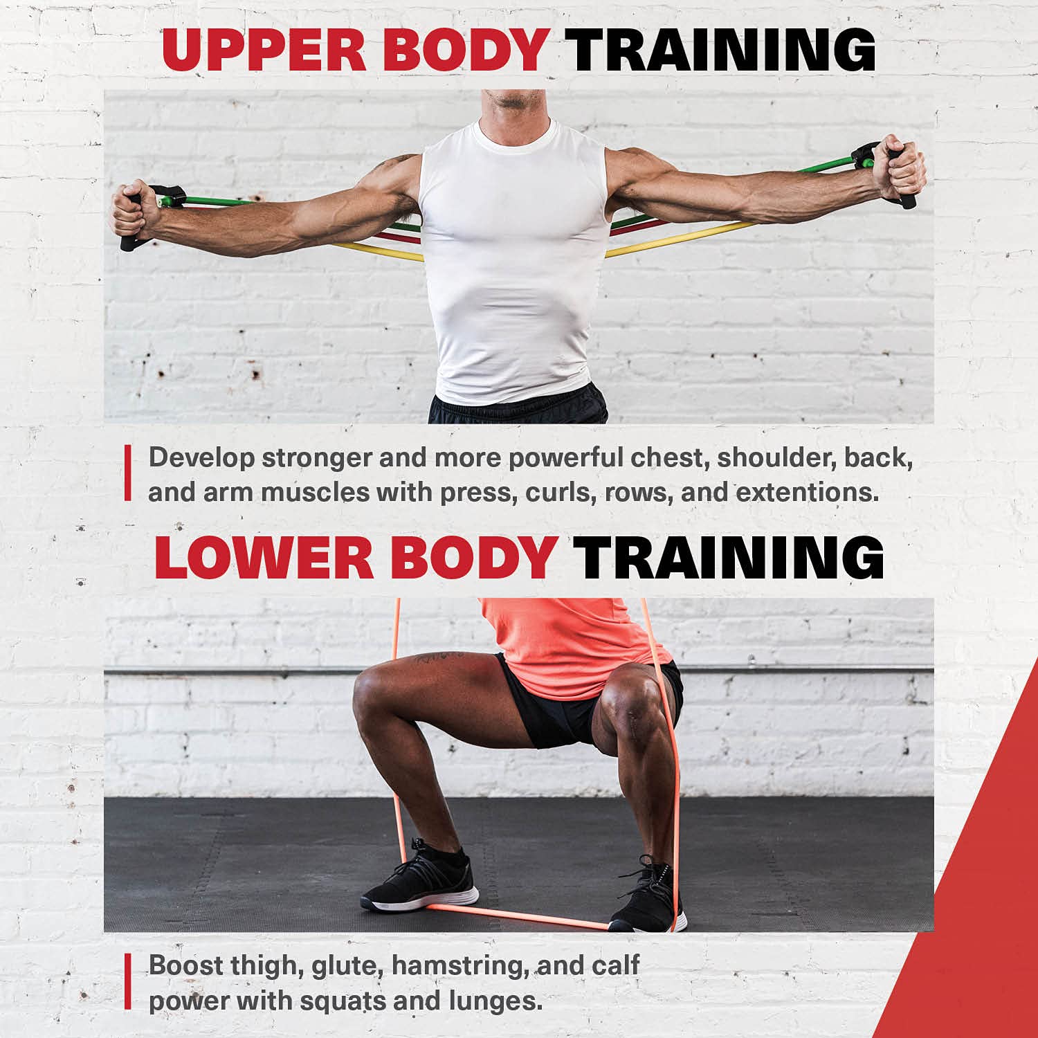 Variable Resistance Trainer Kit with Adjustable Bands - 3 Resistance Levels, Triple Grip Handles, Door Anchor & Carry Bag - Perfect for Home Workouts, Gym Training & Physical Therapy