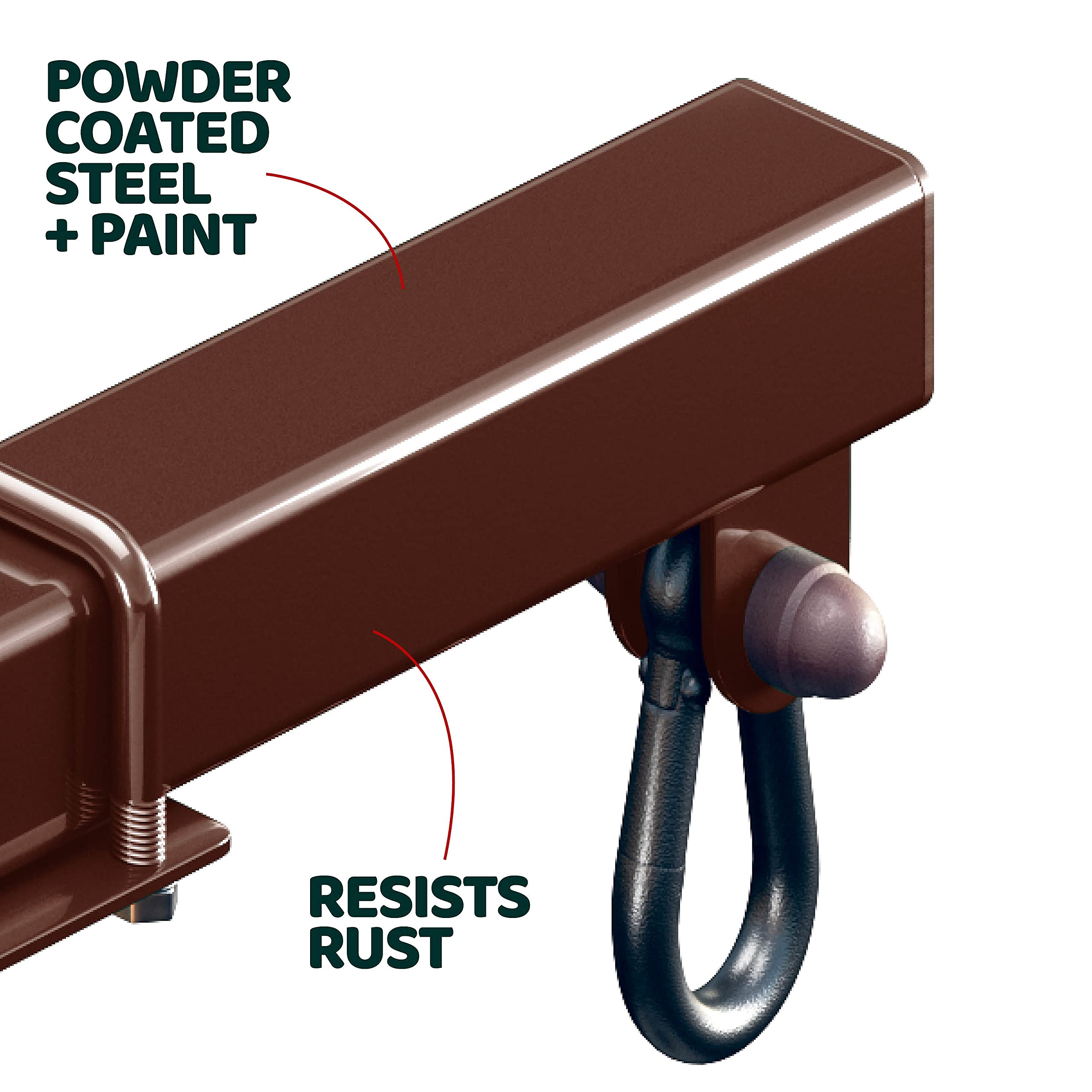 Swurfer Swingset Conversion Bracket - Heavy Duty Horse Glider Bracket for Swing Set Attachment, No Tree Needed (Brown) | Transform Your Backyard Playset for Outdoor Fun, Perfect for Kids & Family Recreation