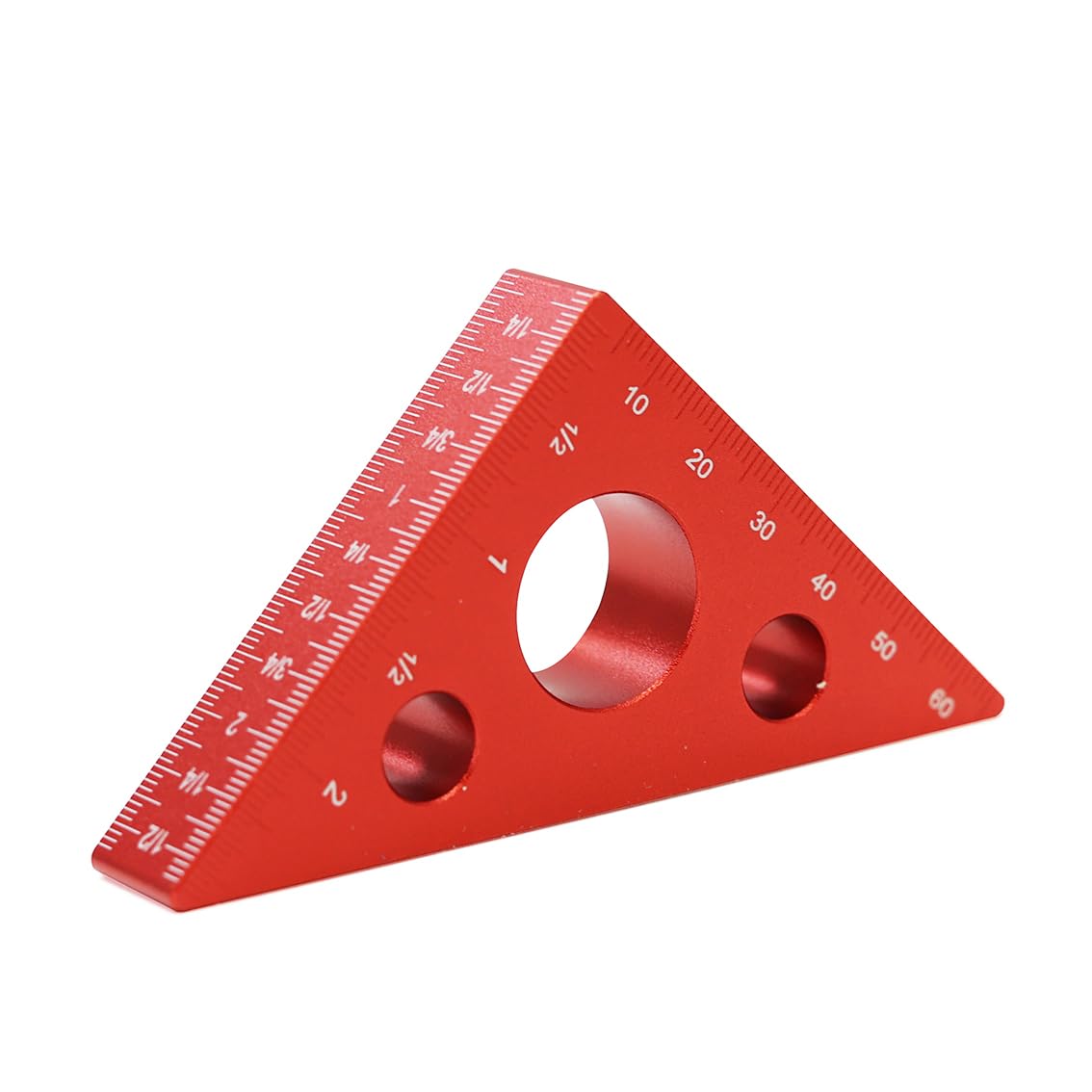 45 Degree Aluminum Alloy Triangle Ruler - 65mm Woodworking Measuring Tool for DIY Projects, Height Gauge (Red) - Perfect for Carpentry, Engineering, and Craft Measurements