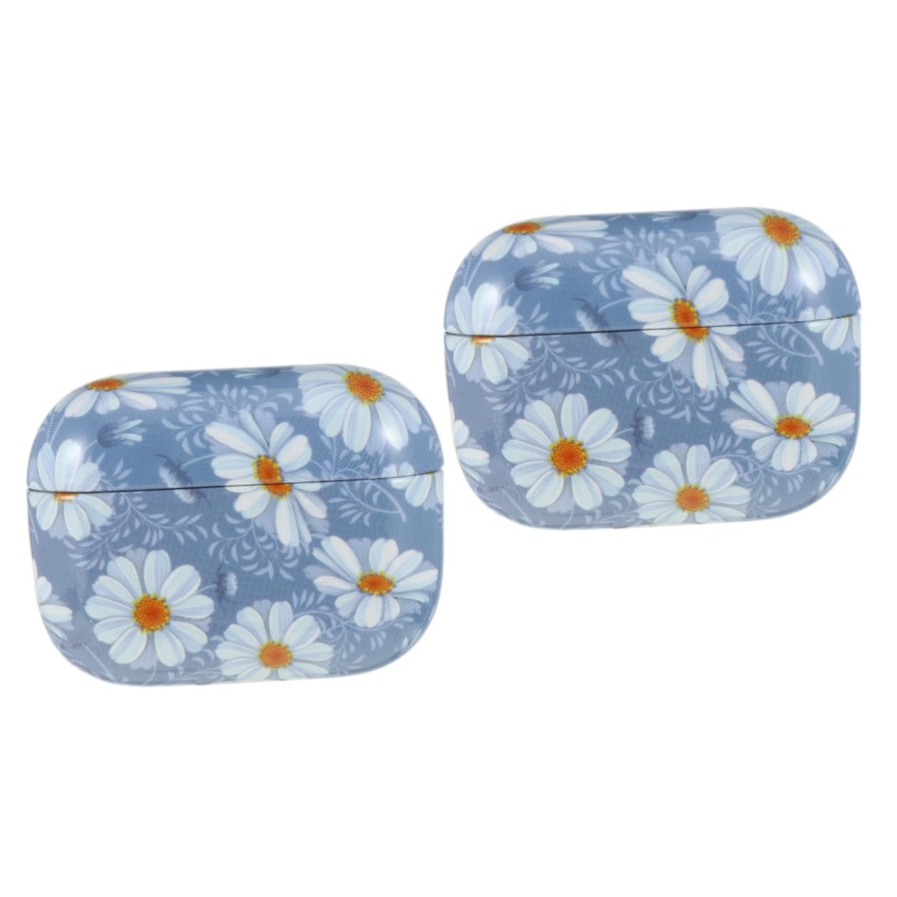 DOITOOL 2-Pack Flower Design Plastic Earphone Case - Keychain Earbud Holder for AirPods, Wireless Headphones | Perfect for Travel, Gym & Daily Storage