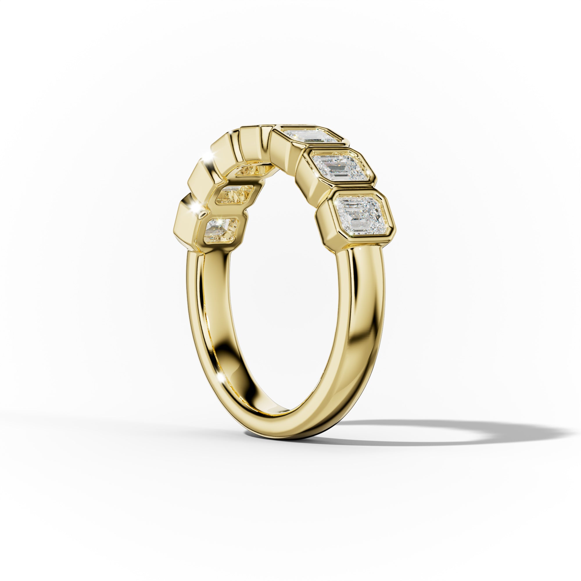 1.0 Carat Bezel Set Emerald Cut Diamond Anniversary Band - Elegant Wedding Ring for Women, Perfect for Anniversaries, Engagements & Special Occasions