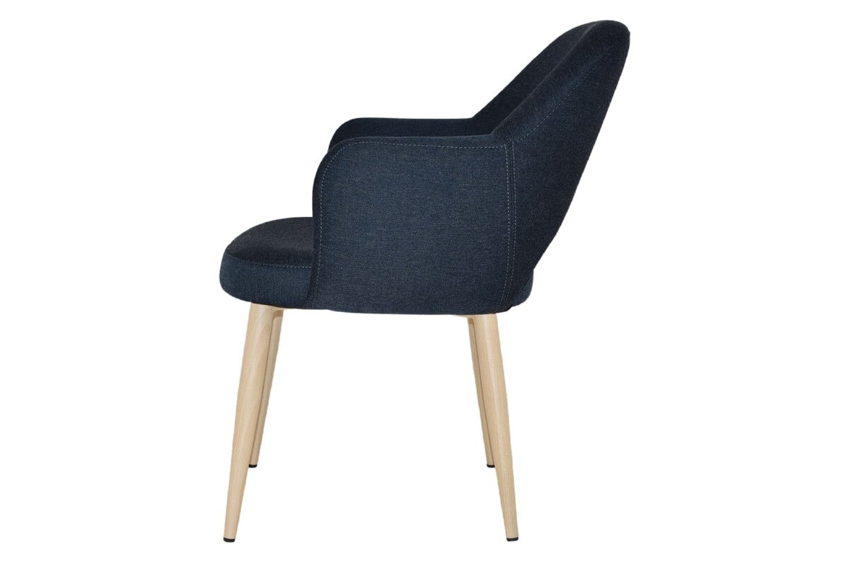 EZ Hospitality Cairo Indoor Armchair with Sturdy Metal Base & Birch Wood Legs - Perfect for Living Room, Office, or Waiting Area
