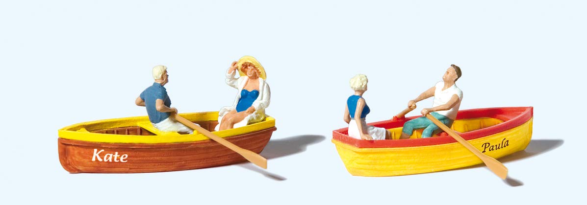 10686 HO Scale Rowboats with Figures - Miniature Boat Models for Train Layouts, Dioramas, and Collectors - Perfect for Model Railroad Scenes and Waterfront Displays