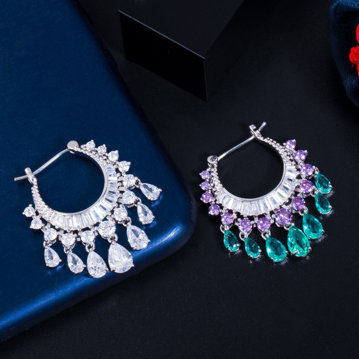 Elegant Crystal Tassel Dangle Earrings for Women – Perfect Wedding Jewelry Gift for Bride, Bridesmaids & Party – Stylish Accessories for Prom, Anniversary & Special Occasions