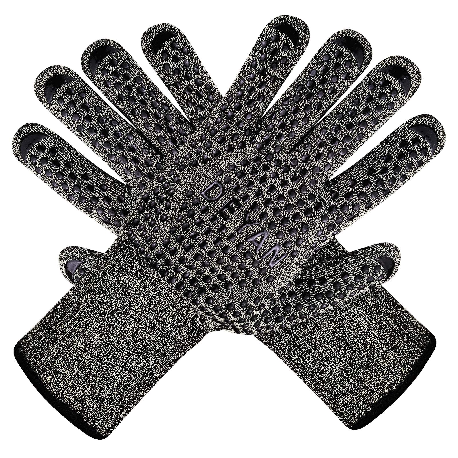 Heat Resistant BBQ Grill Gloves - 1472℉ High Temperature Oven Mitts, Fireproof Kitchen Gloves for Grilling, Smoking, Baking & Frying - Perfect for Outdoor Cooking, Camping & Home Kitchen Use