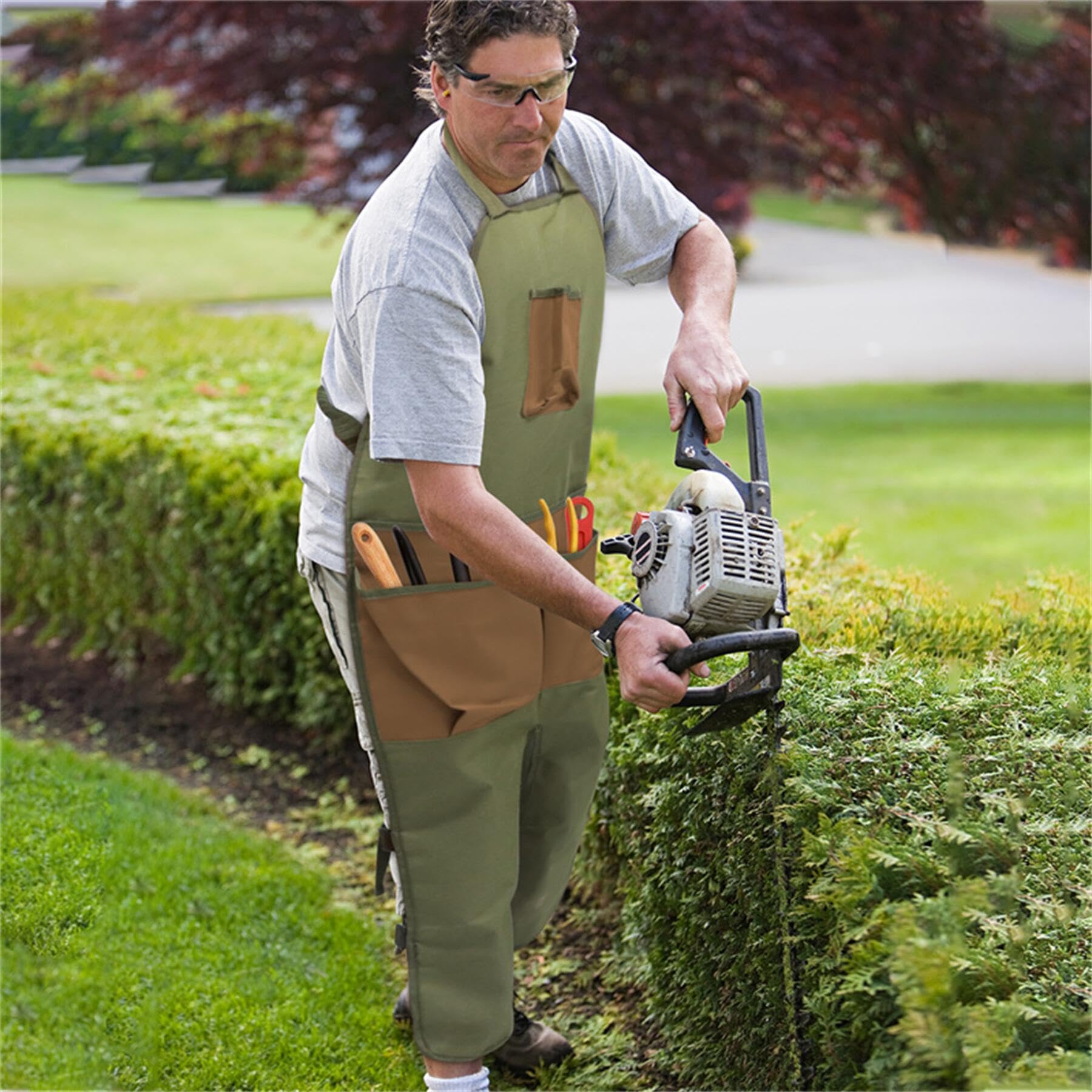 Durable Water-Resistant Gardening Apron with Quick-Release Pockets - Perfect for Harvesting, Planting & Outdoor Gardening Activities