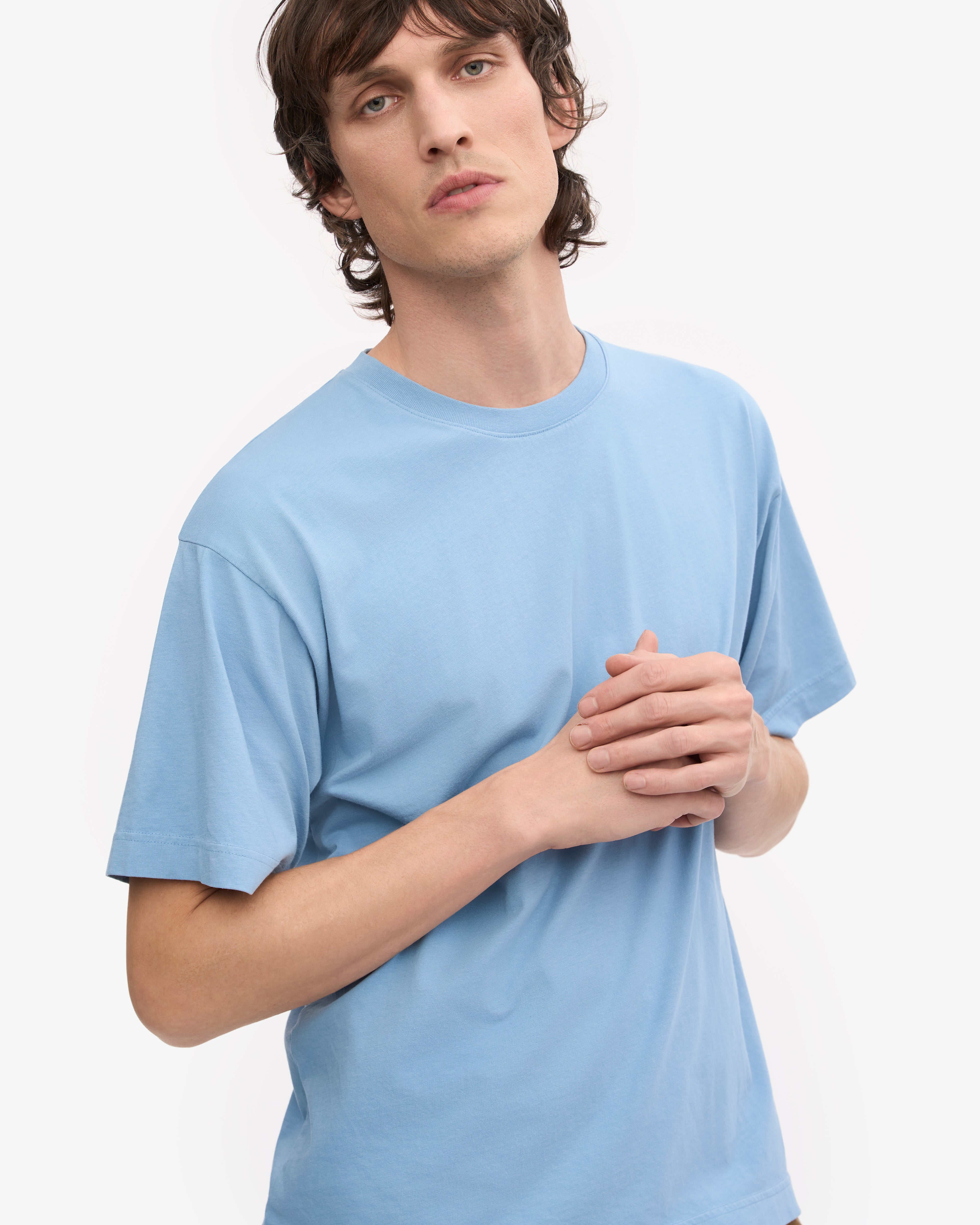 Oversized Organic Cotton T-Shirt for Women - Soft & Comfortable Seaside Blue Tee - Perfect for Casual Wear, Beach Outings & Relaxing Weekends