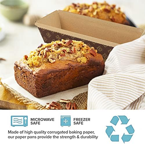 ANGEL’S PEEL LOUNGE 30-Pack 7-Inch Disposable Rectangular Paper Loaf Pans - Microwave & Freezer Safe Baking Molds for Bread, Cakes & Desserts - Perfect for Home Baking, Meal Prep & Party Treats