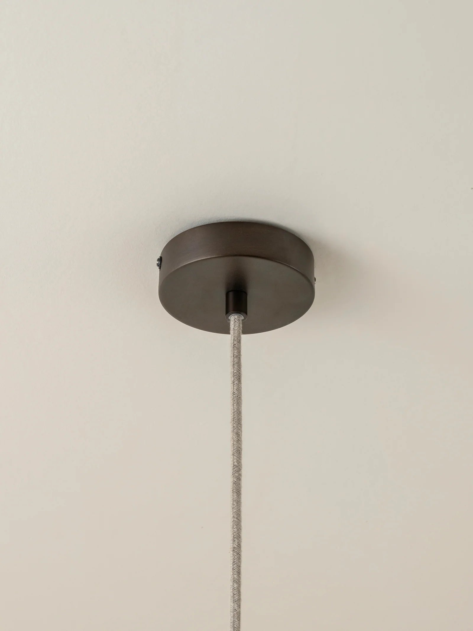 Solara Small Aged Brass and Layered Natural Linen Pendant Light - Vintage Industrial Ceiling Fixture for Dining Room, Kitchen, or Bedroom Lighting