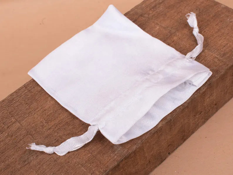 100 Premium White Satin Gift Pouches - Luminous & Elegant for Jewelry, Wedding Favors, Party Gifts & Special Occasions
