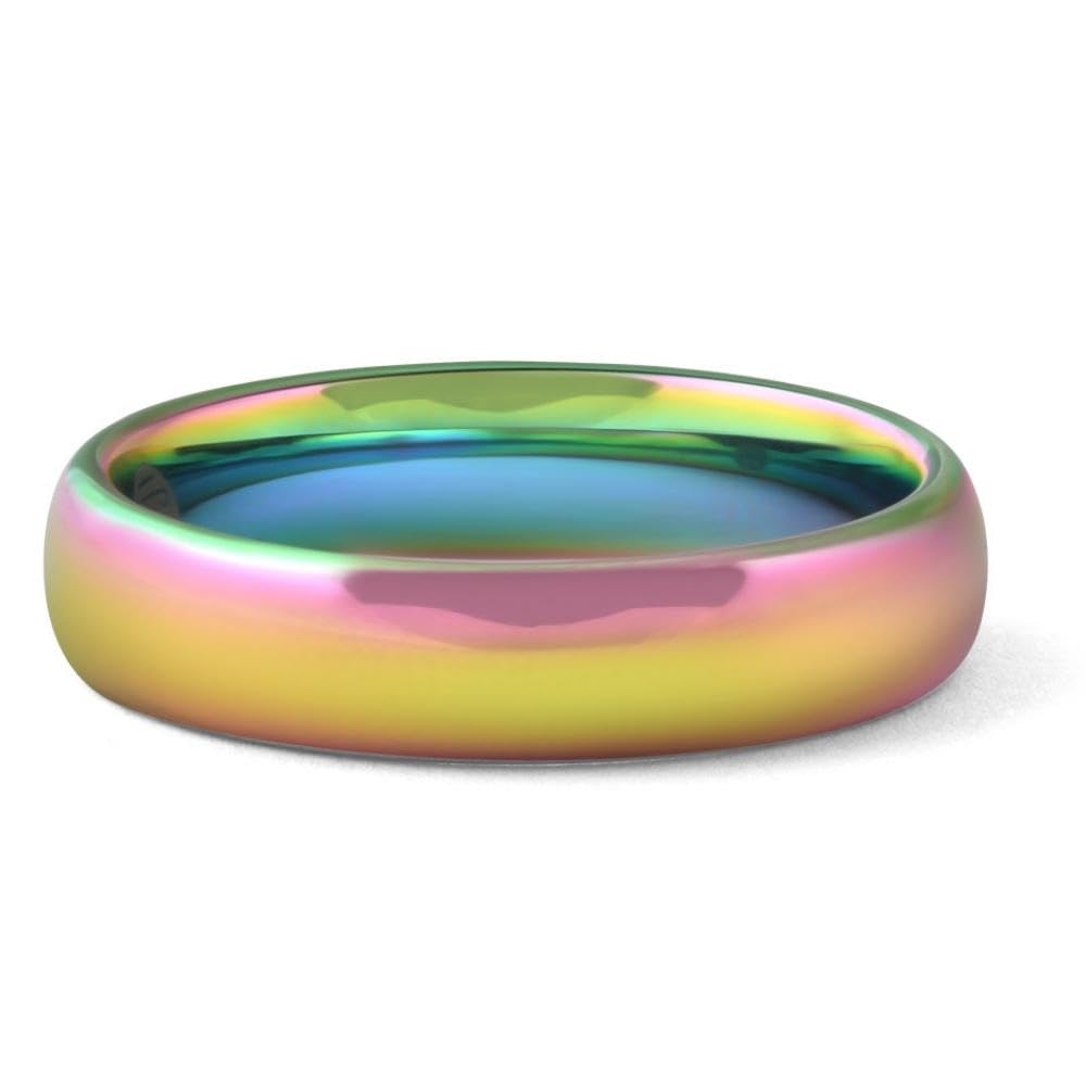 5mm Comfort Fit Tungsten Wedding Band for Men - Multi Color Options, Durable & Scratch Resistant - Perfect for Everyday Wear, Anniversary Gifts & Couple Rings