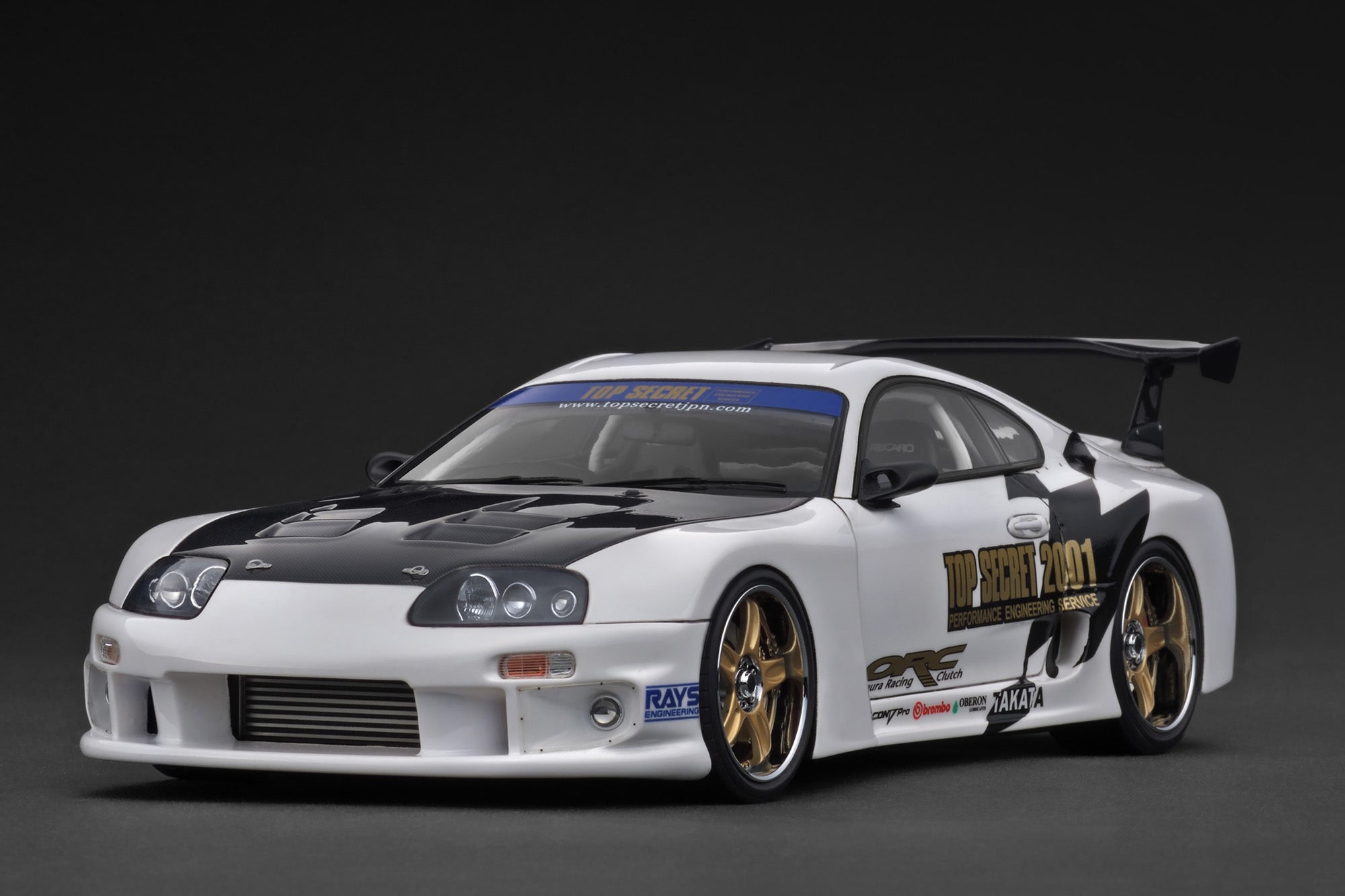 PREORDER - Ignition Model 1:18 Scale Toyota Supra (A80) TOP SECRET Diecast Car in White - Collectible Japanese Sports Car Model for Display & Racing Enthusiasts