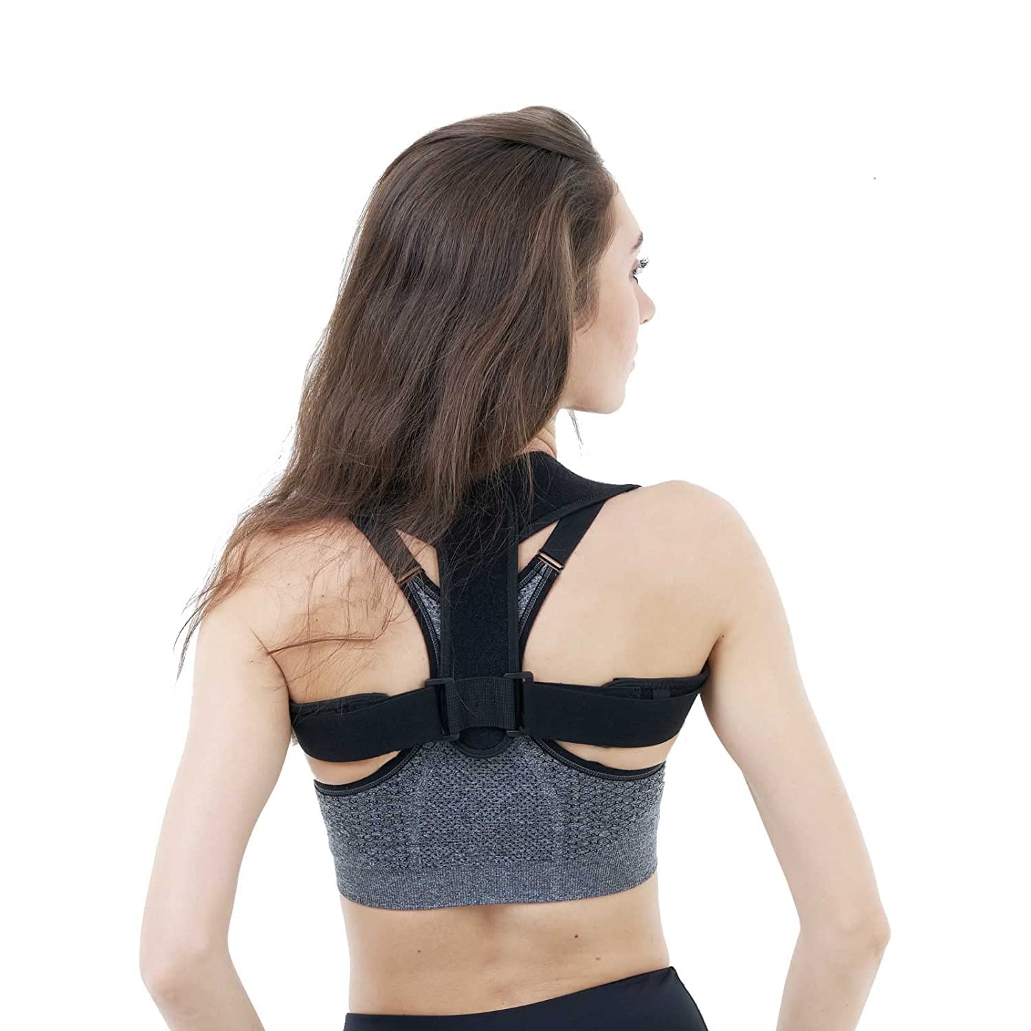 Posture Corrector for Women & Men - Adjustable Upper Back Brace for Pain Relief, Breathable Back Support Straightener for Lumbar, Neck, Shoulder & Clavicle - Black | Ideal for Office Work, Gaming & Driving