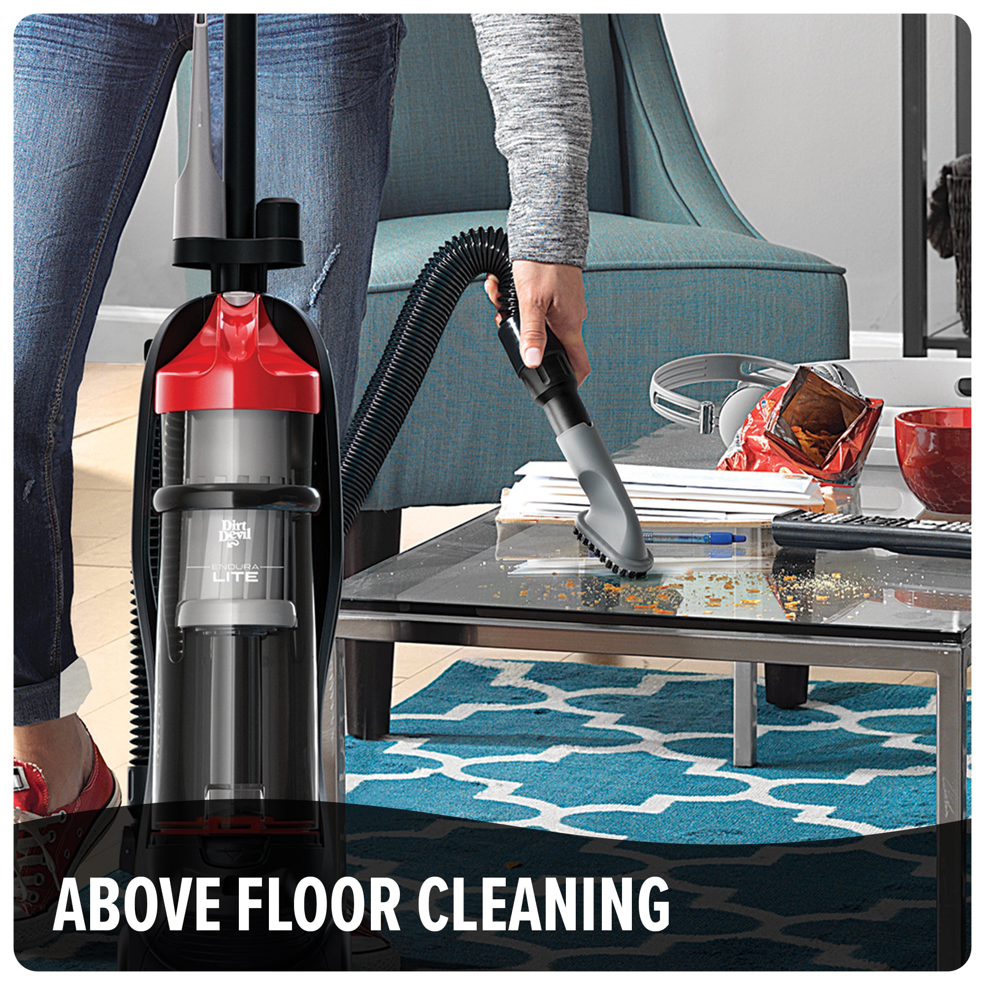 Endura Lite Upright Vacuum Cleaner - Powerful Cordless Stick Vacuum for Hardwood Floors & Carpets | Lightweight & Quiet for Home, Office, Pet Hair Cleaning