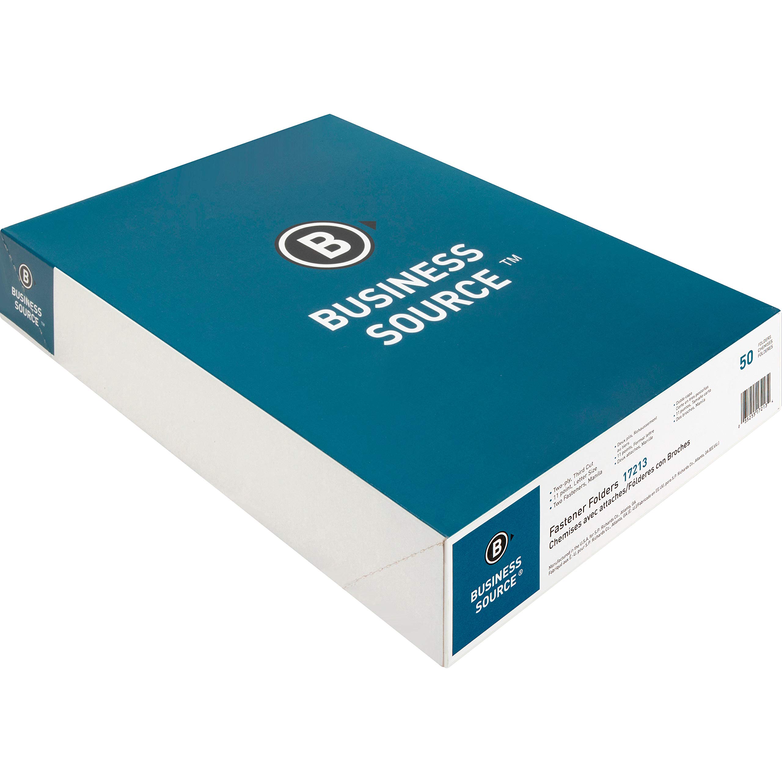 Business Source 2-Ply Tab Letter Fastener Folders - Durable File Folders for Office Organization, Document Storage & Business Filing Systems