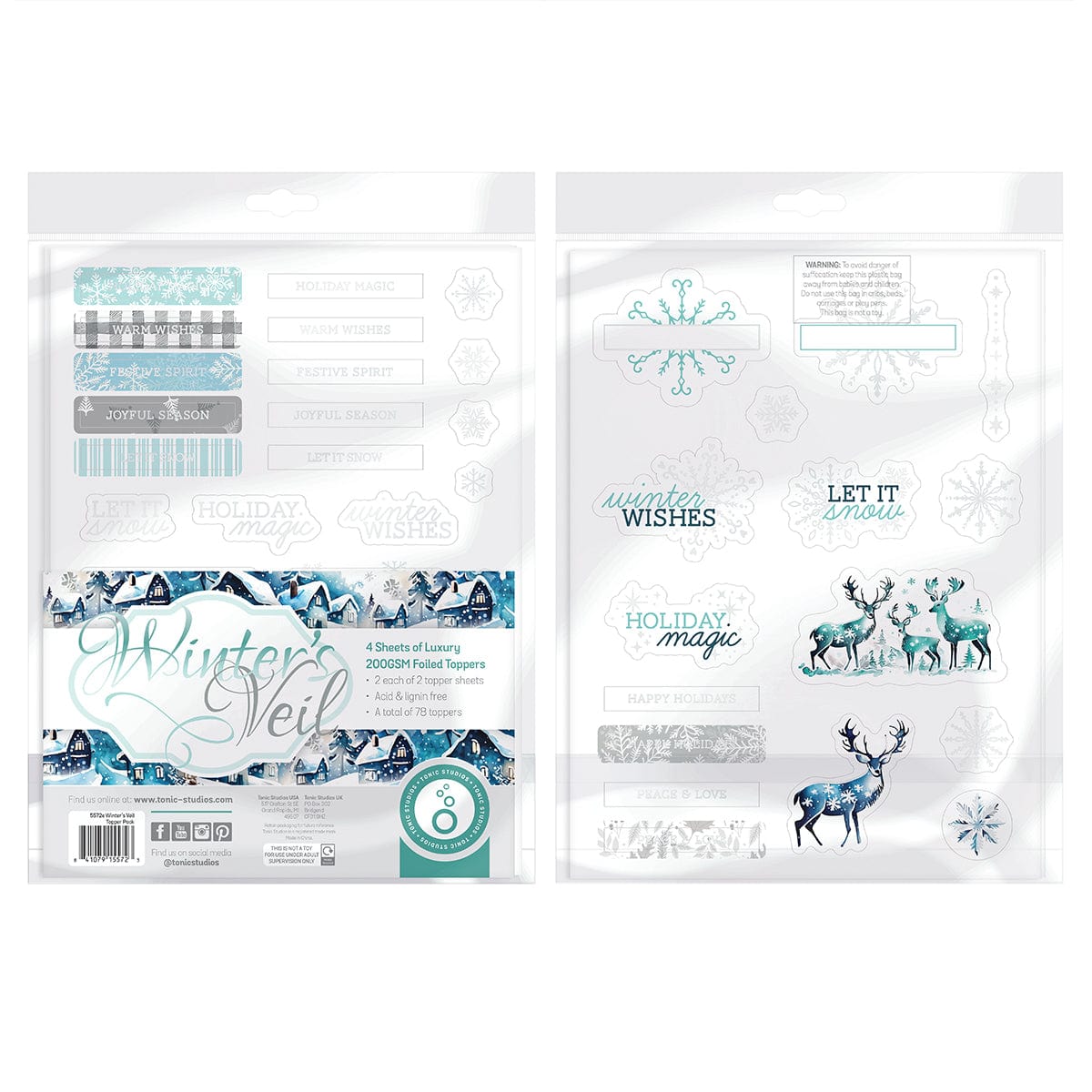Winters Veil Topper Set - 2 Pack Christmas Tree Toppers (DB142) - Perfect for Holiday Home Decor & Festive Party Decorations
