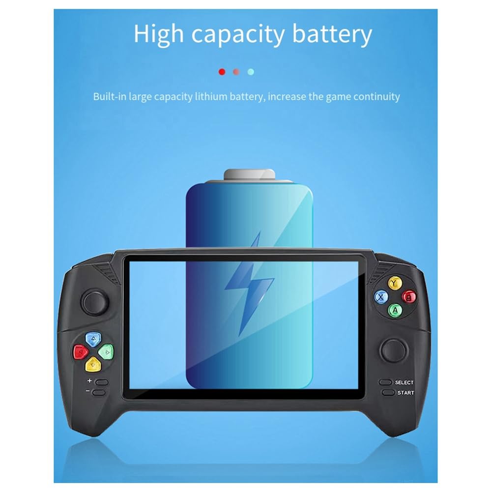 MOLERRI 7-Inch HD Portable Retro Gaming Console - 10,000 Free Classic Arcade Games - Handheld Video Game System for Kids & Adults - Perfect for Travel, Gifts, Home Entertainment & Outdoor Adventures