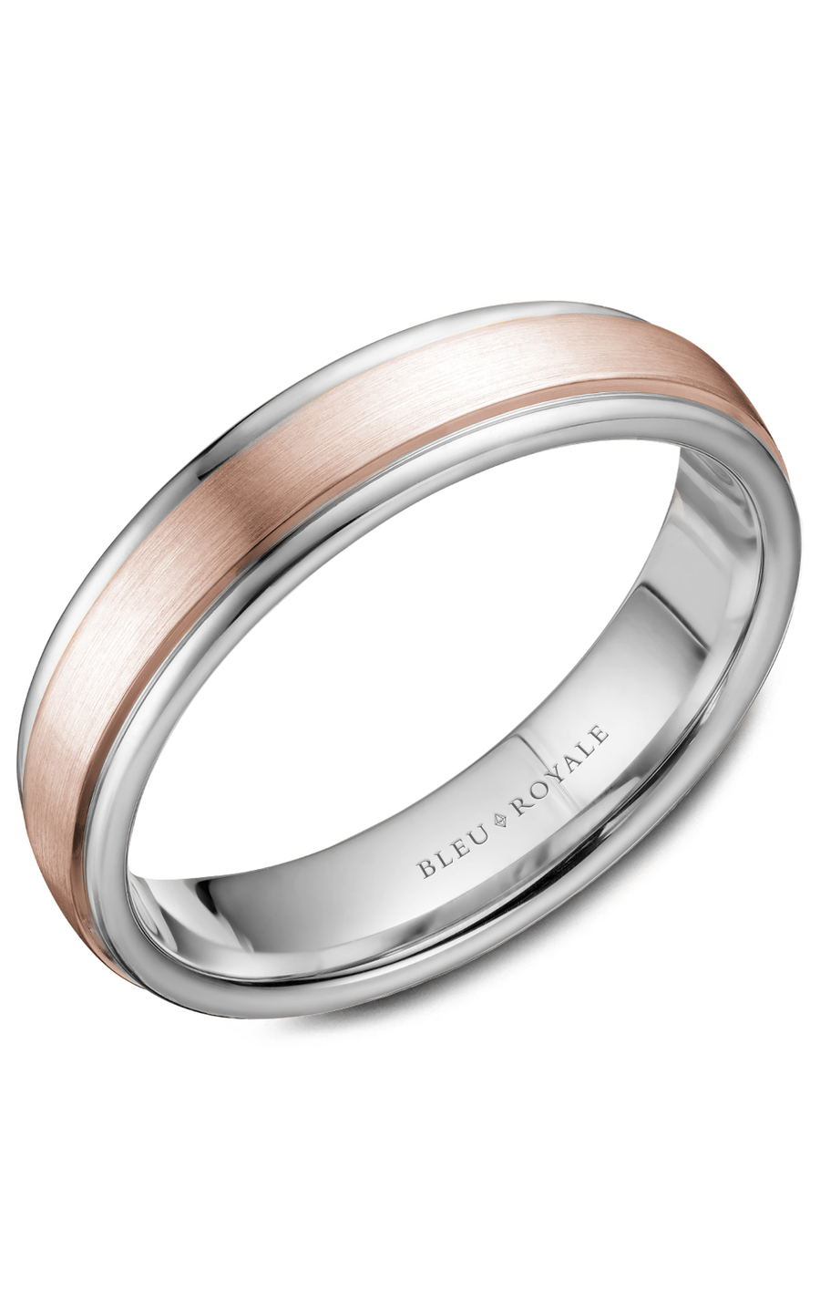 Bleu Royale Men's Wedding Band Ring RYL 058RW55 - 14K White Gold Classic Comfort Fit Wedding Ring for Groom, Engagement, Anniversary - Perfect for Formal Occasions & Everyday Wear